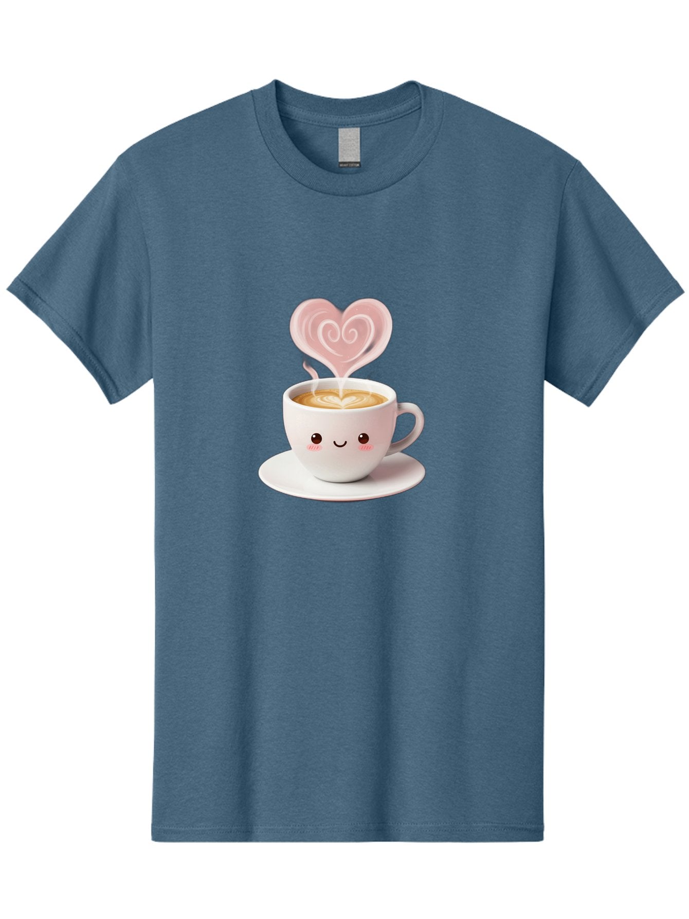 Cappuccino-Heart Men'S Graphic Tee, 100% Cotton, Comfortable Casual Summer Wear, Machine Washable, Cute Coffee Cup, Coffee Art, Heart Design, Steaming Hot Coffee, Coffee Lover, Latte Art, Morning Coffee, Happy Face, Coffee Break, Bab712 15