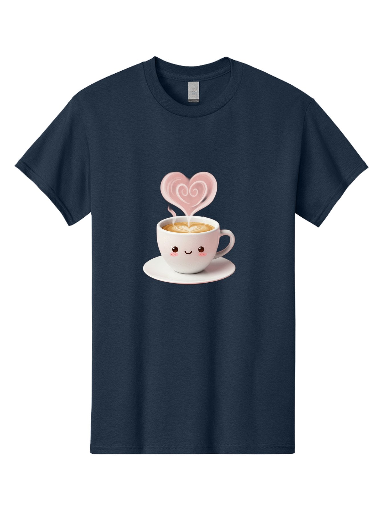 Cappuccino-Heart Men'S Graphic Tee, 100% Cotton, Comfortable Casual Summer Wear, Machine Washable, Cute Coffee Cup, Coffee Art, Heart Design, Steaming Hot Coffee, Coffee Lover, Latte Art, Morning Coffee, Happy Face, Coffee Break, Bab712 11