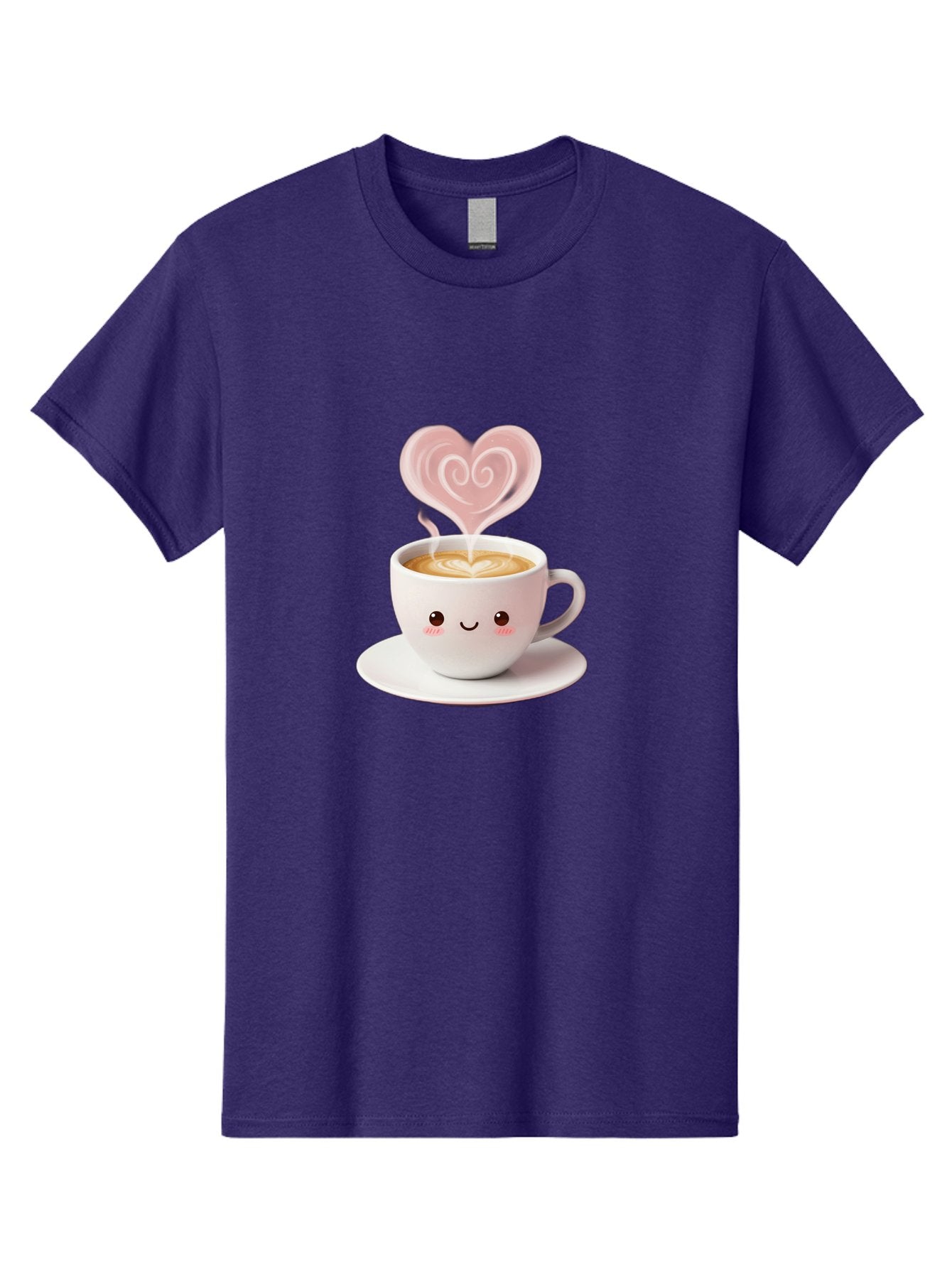 Cappuccino-Heart Men'S Graphic Tee, 100% Cotton, Comfortable Casual Summer Wear, Machine Washable, Cute Coffee Cup, Coffee Art, Heart Design, Steaming Hot Coffee, Coffee Lover, Latte Art, Morning Coffee, Happy Face, Coffee Break, Bab712 14