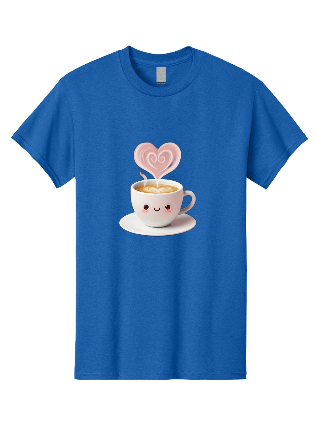 Cappuccino-Heart Men'S Graphic Tee, 100% Cotton, Comfortable Casual Summer Wear, Machine Washable, Cute Coffee Cup, Coffee Art, Heart Design, Steaming Hot Coffee, Coffee Lover, Latte Art, Morning Coffee, Happy Face, Coffee Break, Bab712