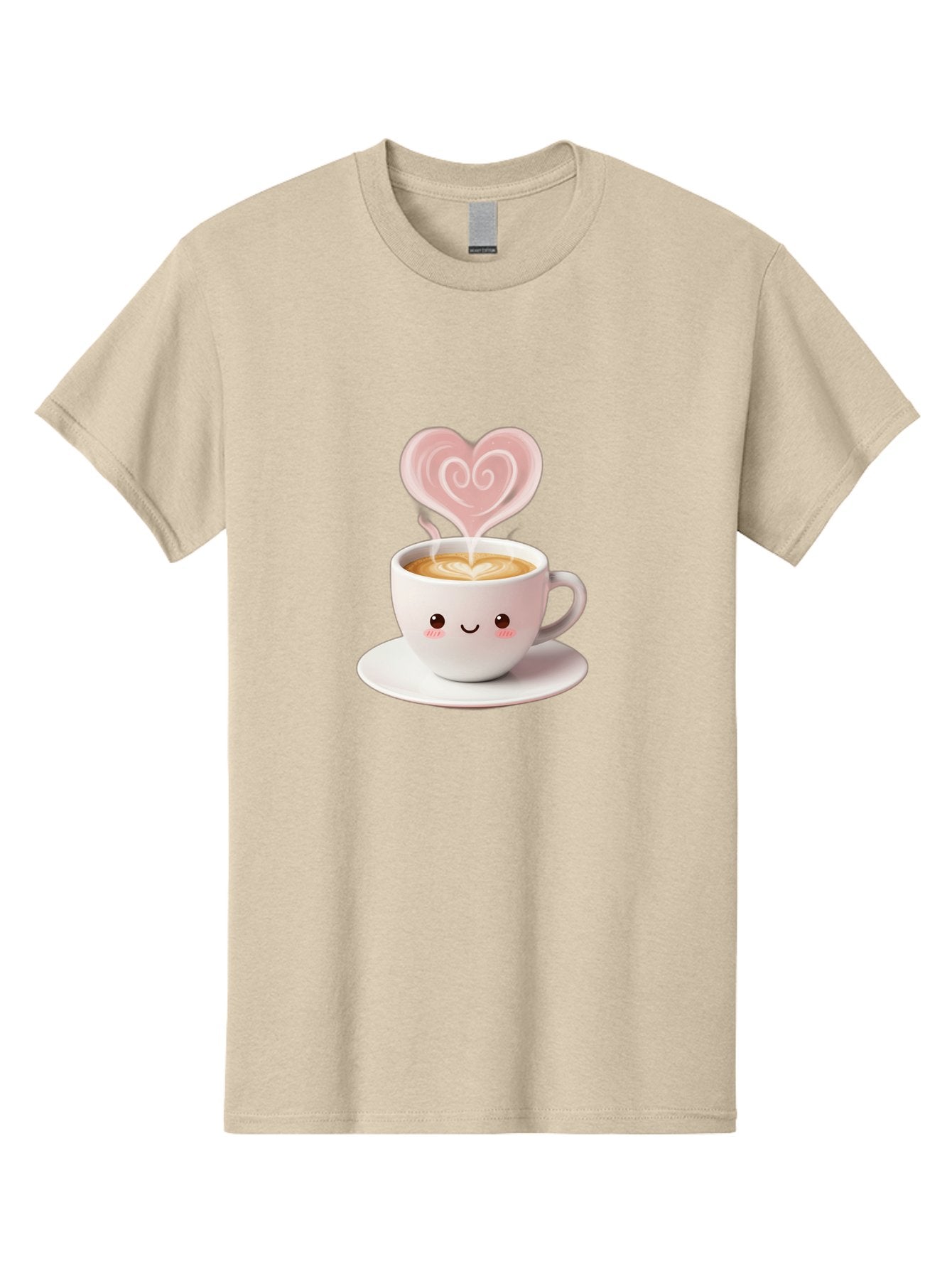 Cappuccino-Heart Men'S Graphic Tee, 100% Cotton, Comfortable Casual Summer Wear, Machine Washable, Cute Coffee Cup, Coffee Art, Heart Design, Steaming Hot Coffee, Coffee Lover, Latte Art, Morning Coffee, Happy Face, Coffee Break, Bab712 8