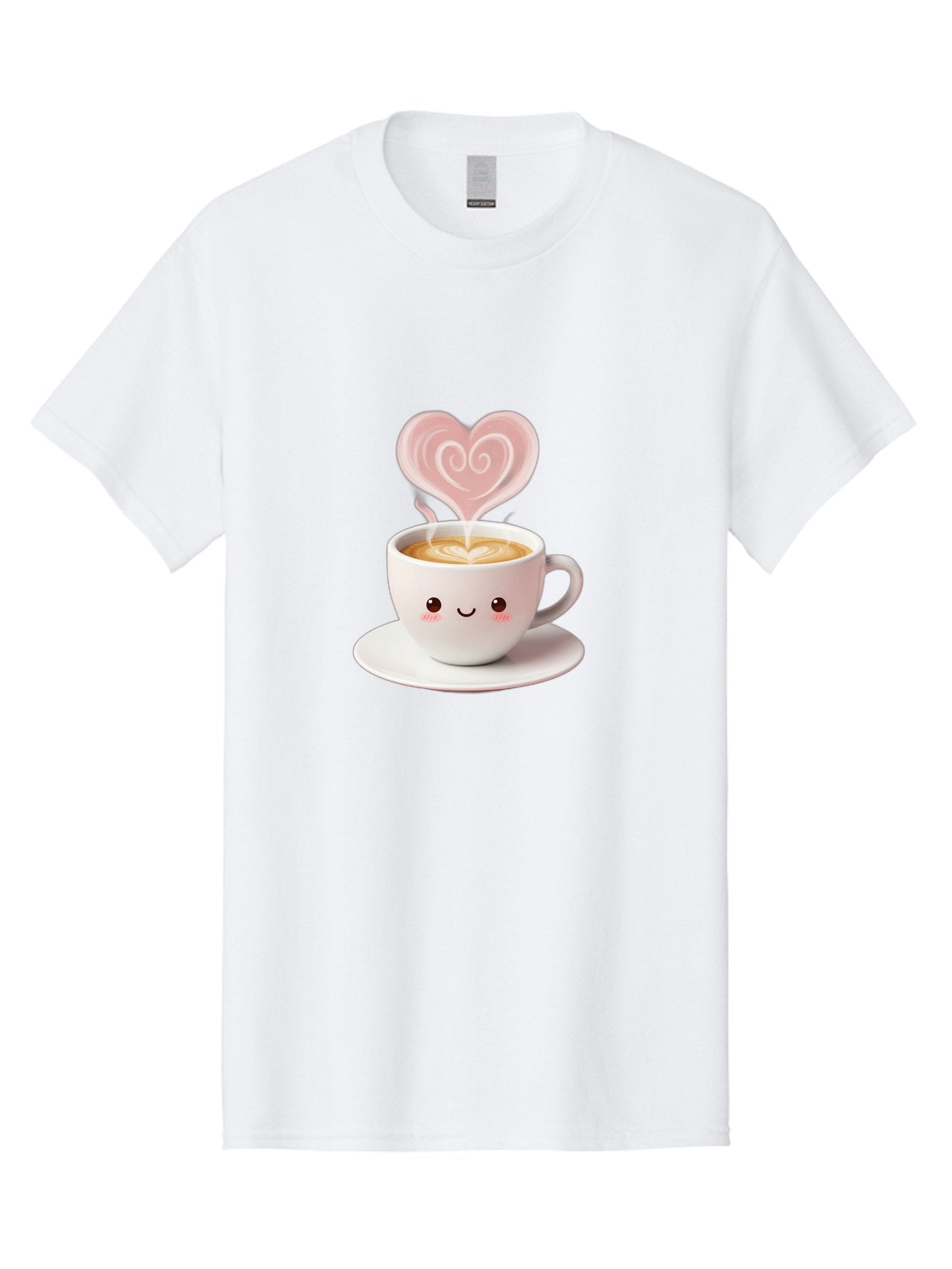 Cappuccino-Heart Men'S Graphic Tee, 100% Cotton, Comfortable Casual Summer Wear, Machine Washable, Cute Coffee Cup, Coffee Art, Heart Design, Steaming Hot Coffee, Coffee Lover, Latte Art, Morning Coffee, Happy Face, Coffee Break, Bab712 7