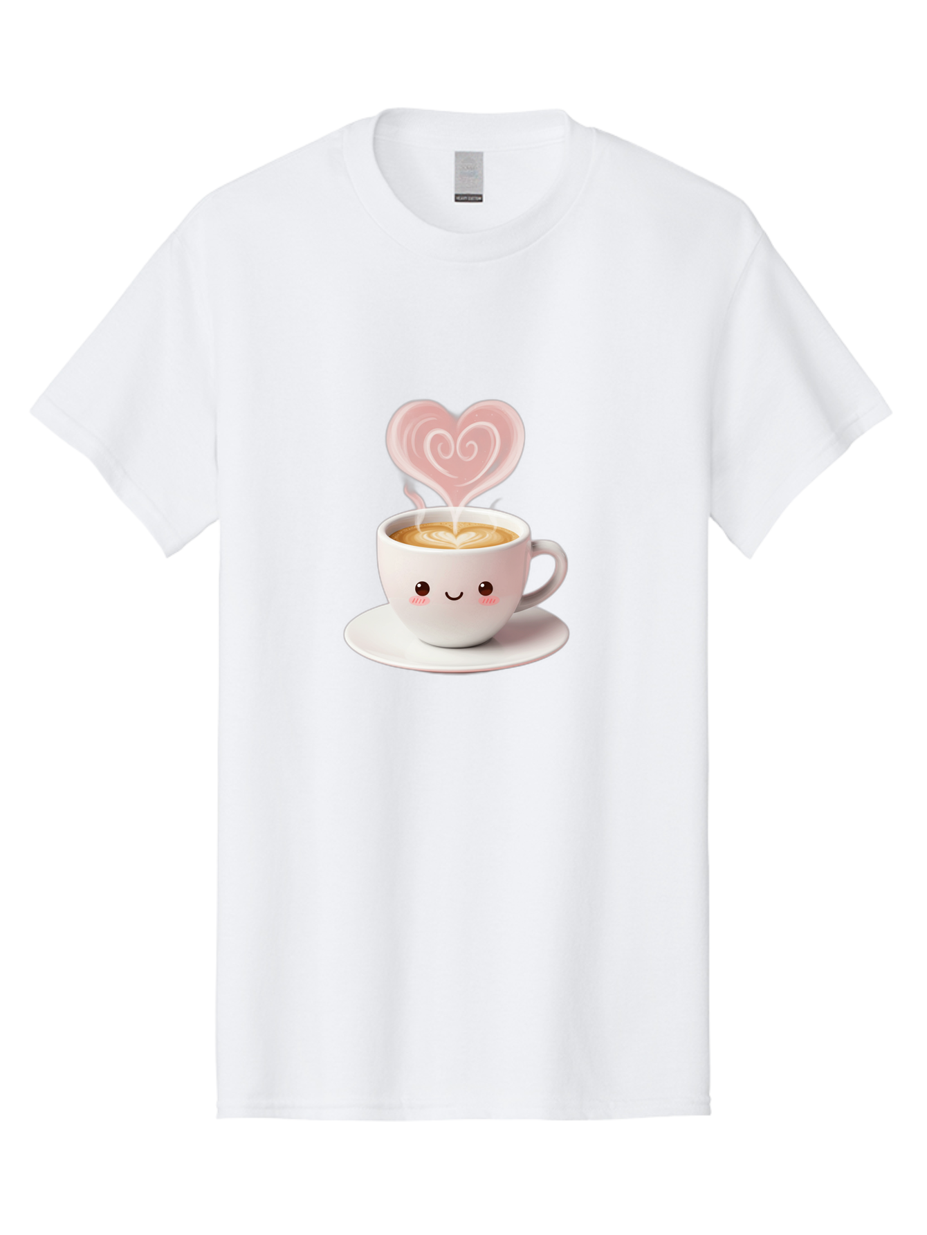 Cappuccino-Heart Men'S Graphic Tee, 100% Cotton, Comfortable Casual Summer Wear, Machine Washable, Cute Coffee Cup, Coffee Art, Heart Design, Steaming Hot Coffee, Coffee Lover, Latte Art, Morning Coffee, Happy Face, Coffee Break, Bab712 13