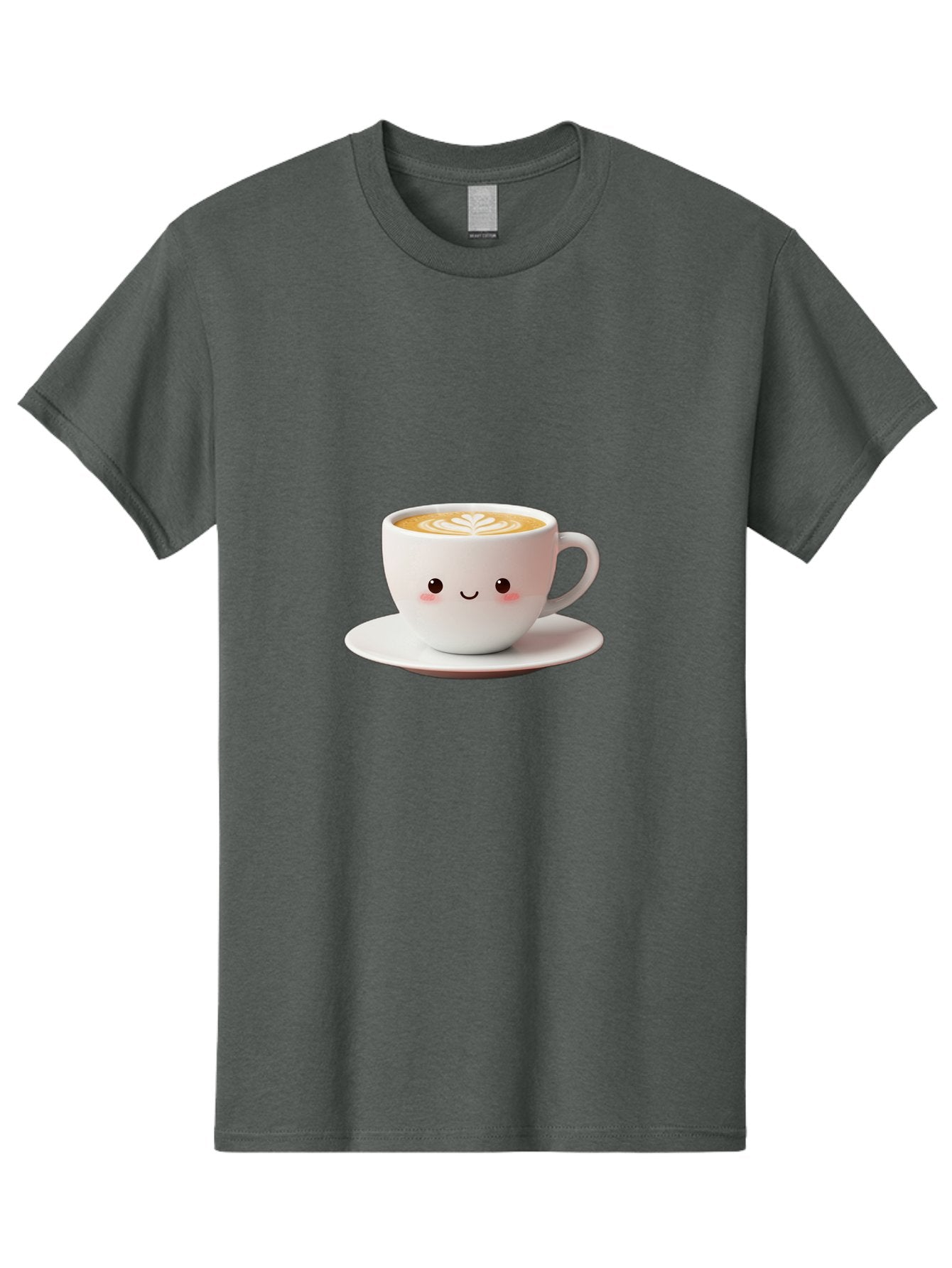 Cappuccino Men'S Graphic Tee, 100% Cotton, Comfortable Casual Summer Wear, Machine Washable, Cute Cartoon Coffee, Latte Art, Happy Face, Coffee Cup, Espresso Drink, Saucer, Adorable Character, Morning Pick-Me-Up, Coffee Break, Bab713 12