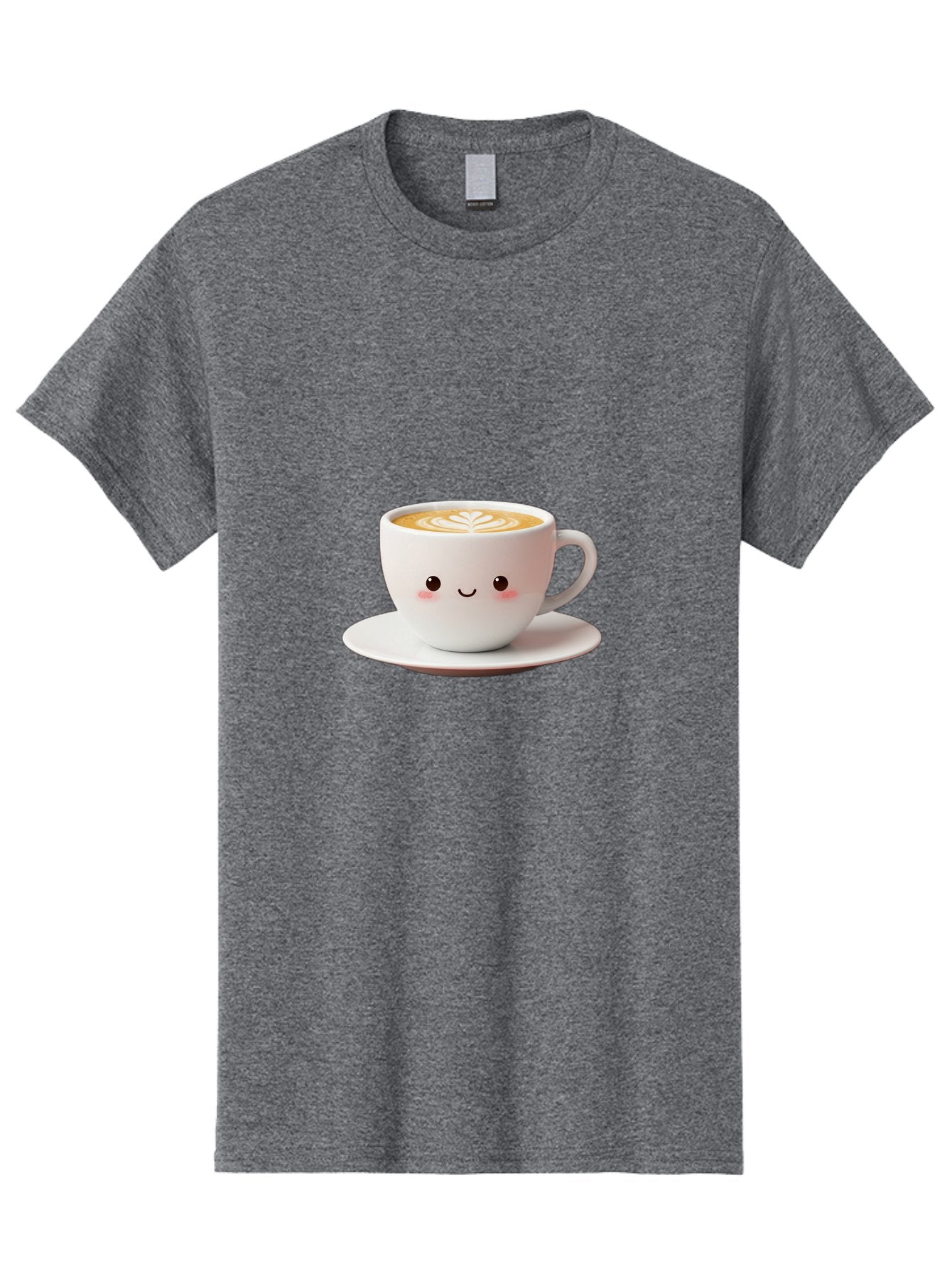 Cappuccino Men'S Graphic Tee, 100% Cotton, Comfortable Casual Summer Wear, Machine Washable, Cute Cartoon Coffee, Latte Art, Happy Face, Coffee Cup, Espresso Drink, Saucer, Adorable Character, Morning Pick-Me-Up, Coffee Break, Bab713 9