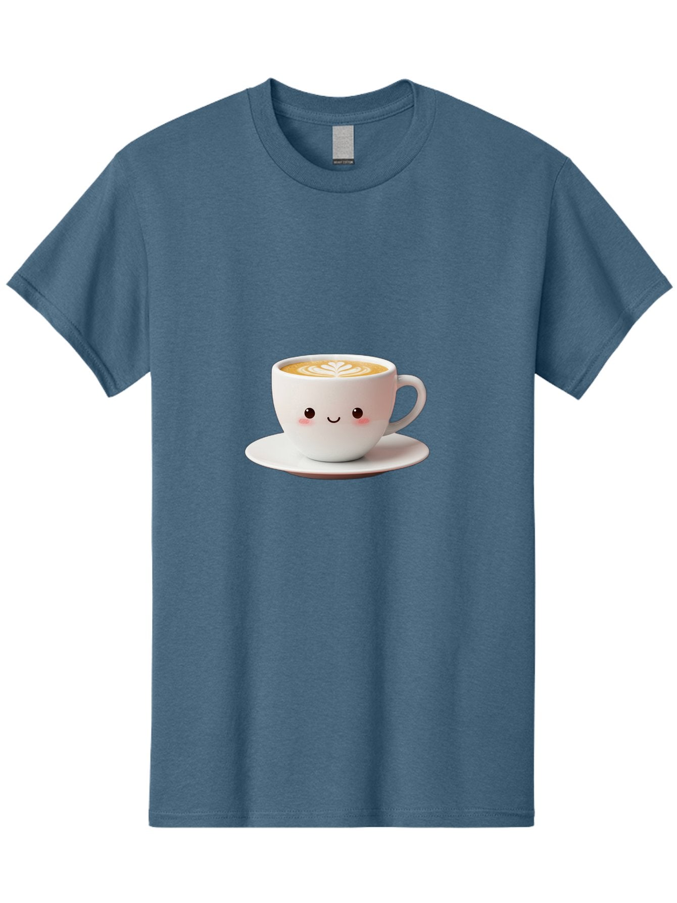 Cappuccino Men'S Graphic Tee, 100% Cotton, Comfortable Casual Summer Wear, Machine Washable, Cute Cartoon Coffee, Latte Art, Happy Face, Coffee Cup, Espresso Drink, Saucer, Adorable Character, Morning Pick-Me-Up, Coffee Break, Bab713 5