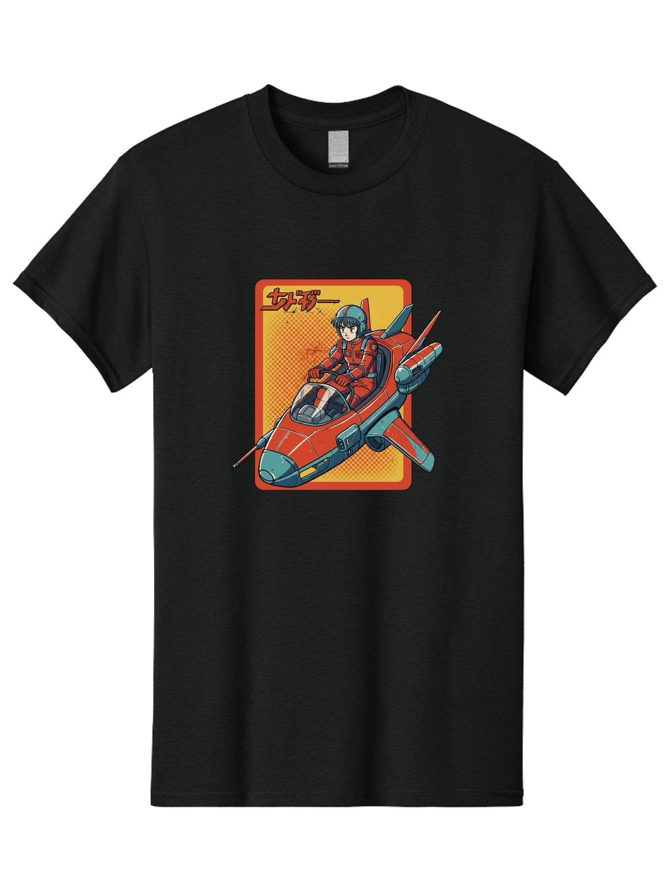 Captain-Tsubasa Men'S Graphic Tee, 100% Cotton, Comfortable Casual Summer Wear, Machine Washable, Anime Style Fighter Jet, Red Jet Aircraft, Japanese Text, Futuristic Pilot, Aviation Art, Cyberpunk, Manga Inspired Bab714 11
