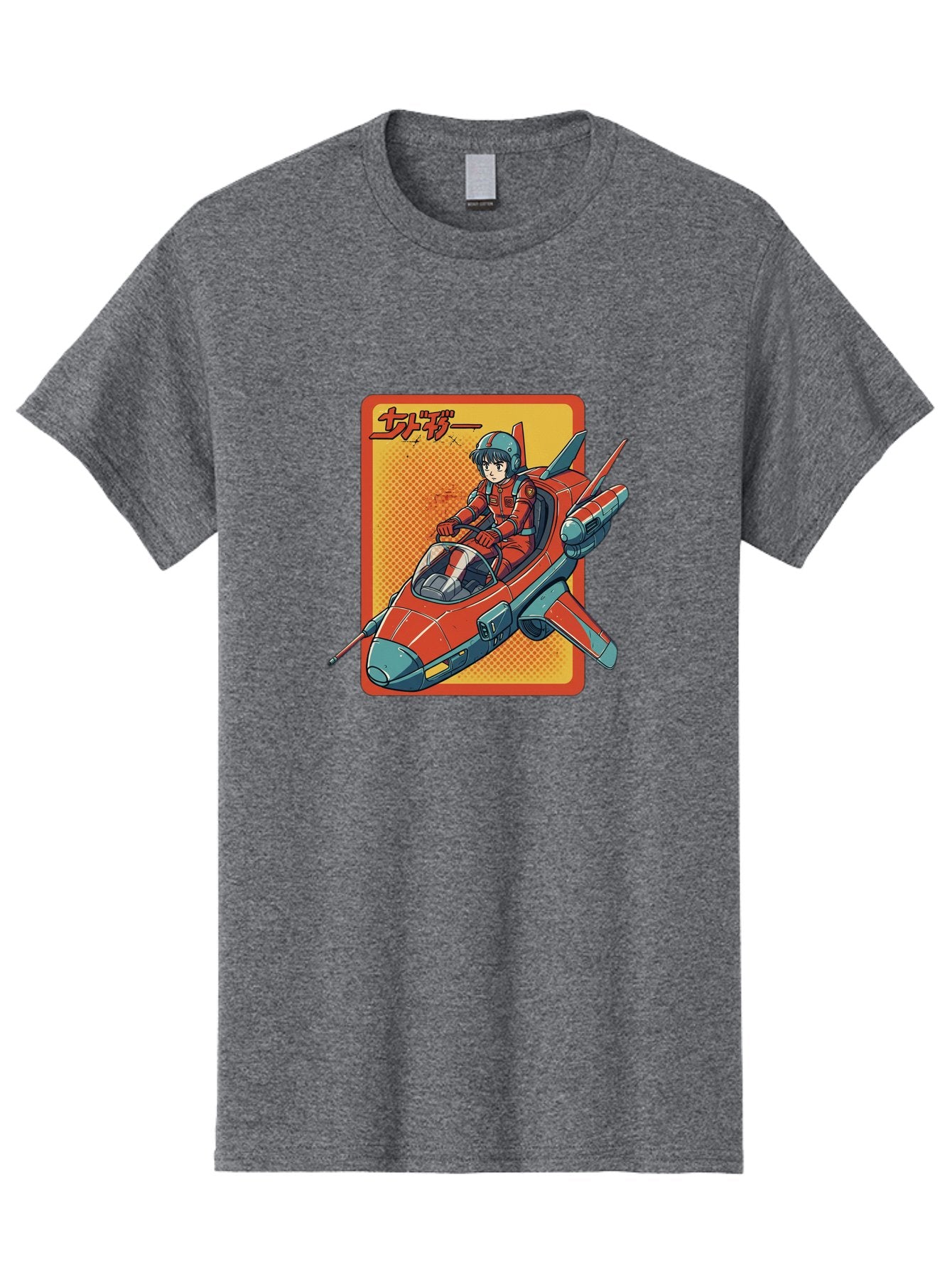 Captain-Tsubasa Men'S Graphic Tee, 100% Cotton, Comfortable Casual Summer Wear, Machine Washable, Anime Style Fighter Jet, Red Jet Aircraft, Japanese Text, Futuristic Pilot, Aviation Art, Cyberpunk, Manga Inspired Bab714 15
