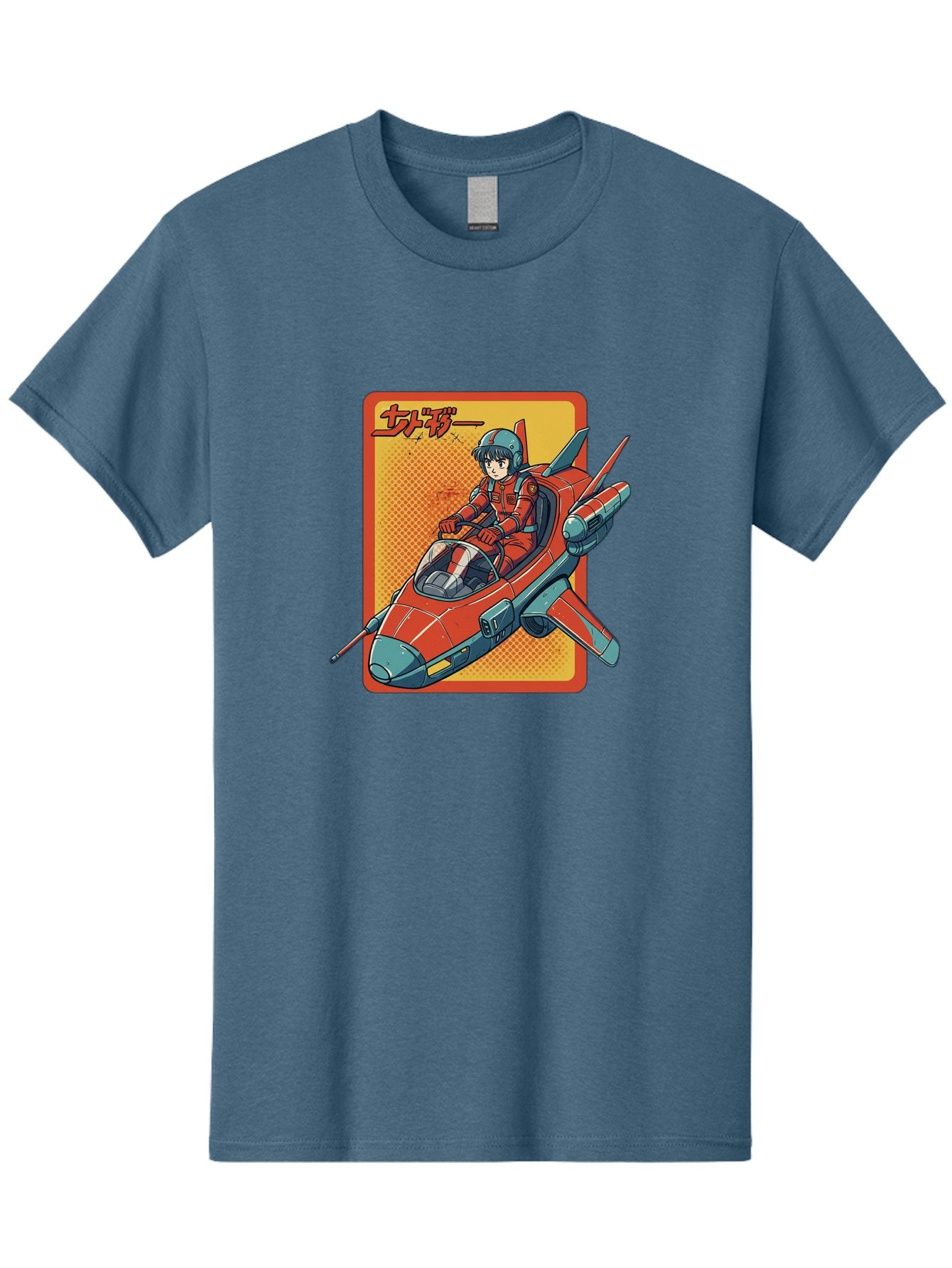 Captain-Tsubasa Men'S Graphic Tee, 100% Cotton, Comfortable Casual Summer Wear, Machine Washable, Anime Style Fighter Jet, Red Jet Aircraft, Japanese Text, Futuristic Pilot, Aviation Art, Cyberpunk, Manga Inspired Bab714 4