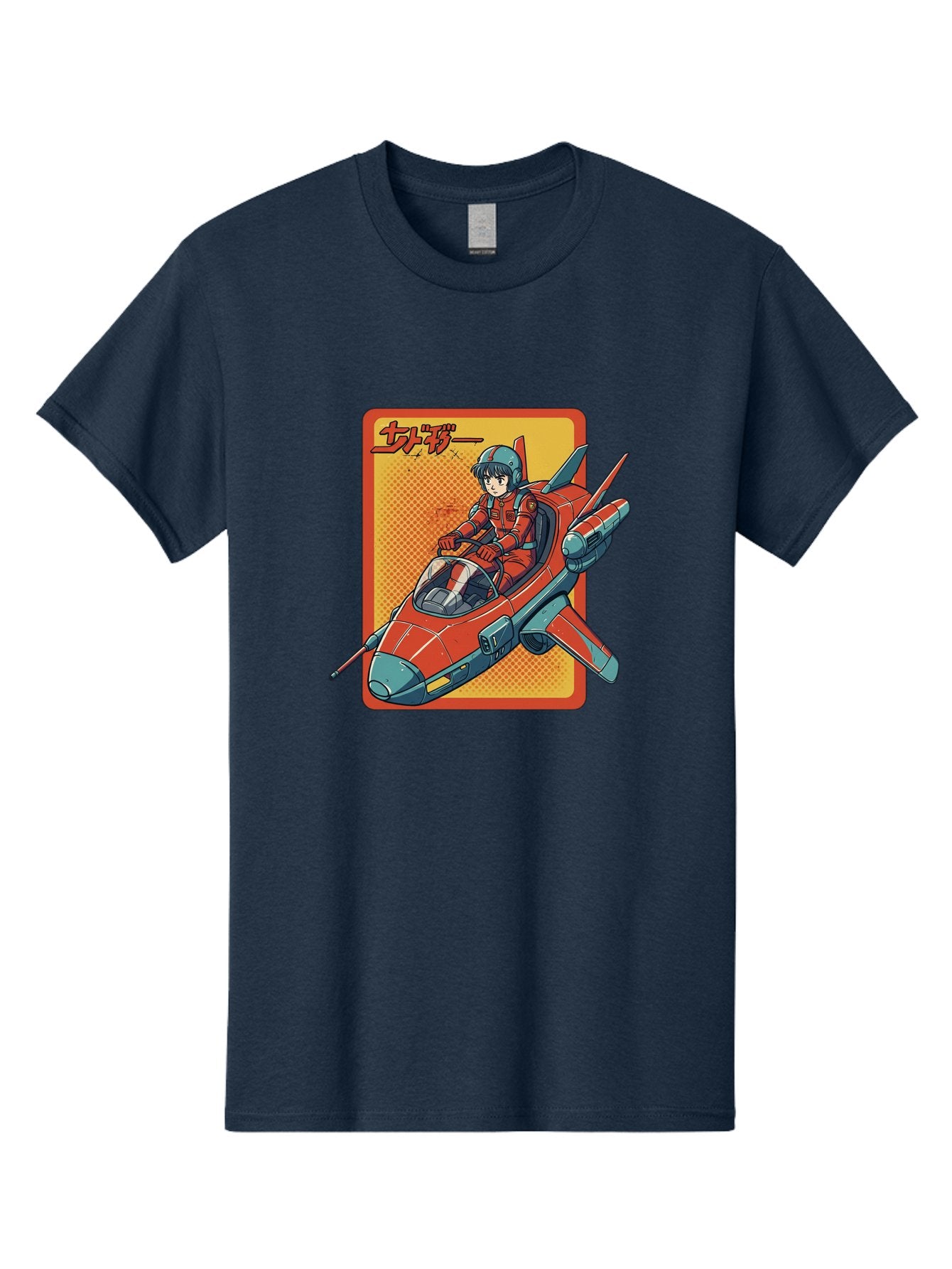 Captain-Tsubasa Men'S Graphic Tee, 100% Cotton, Comfortable Casual Summer Wear, Machine Washable, Anime Style Fighter Jet, Red Jet Aircraft, Japanese Text, Futuristic Pilot, Aviation Art, Cyberpunk, Manga Inspired Bab714 7
