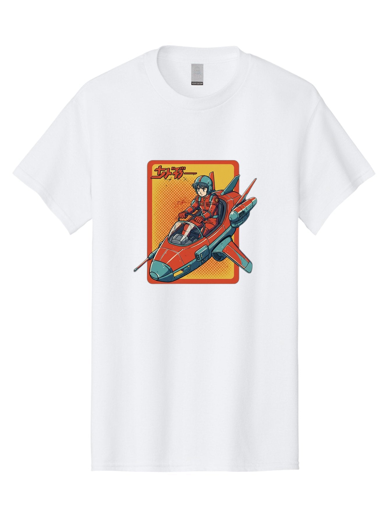 Captain-Tsubasa Men'S Graphic Tee, 100% Cotton, Comfortable Casual Summer Wear, Machine Washable, Anime Style Fighter Jet, Red Jet Aircraft, Japanese Text, Futuristic Pilot, Aviation Art, Cyberpunk, Manga Inspired Bab714 6