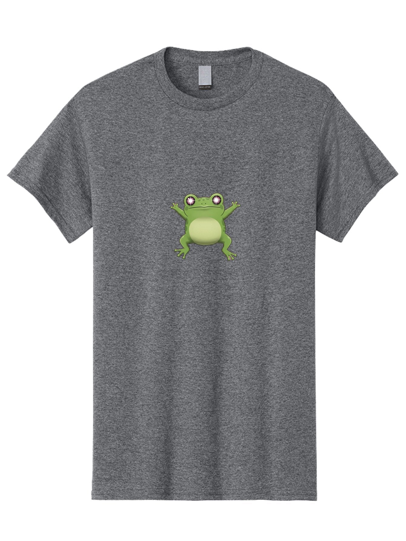 Cartoon-Frog-1 Men'S Graphic Tee, 100% Cotton, Comfortable Casual Summer Wear, Machine Washable, Cartoon Frog, Green Frog, Frog Character, Frog Illustration, Shiny Eyes, Frog Pose, Cute Amphibian, Frog Art, Whimsical Design, Funny Frog, Bab716 14
