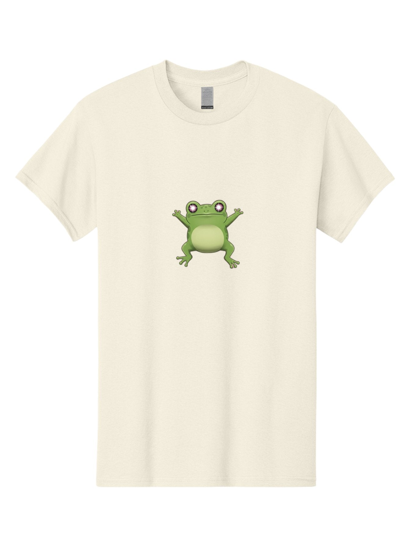 Cartoon-Frog-1 Men'S Graphic Tee, 100% Cotton, Comfortable Casual Summer Wear, Machine Washable, Cartoon Frog, Green Frog, Frog Character, Frog Illustration, Shiny Eyes, Frog Pose, Cute Amphibian, Frog Art, Whimsical Design, Funny Frog, Bab716 6