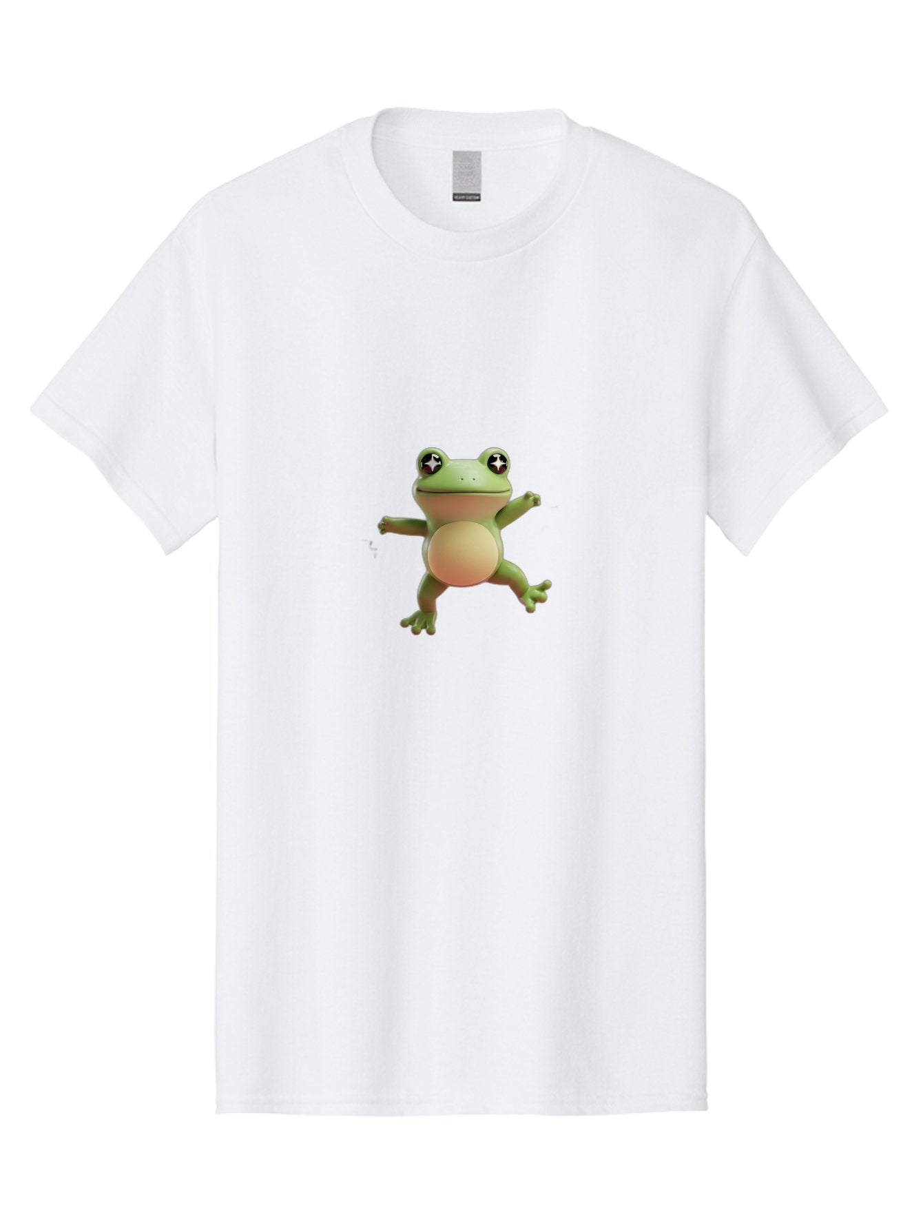 Cartoon-Frog Men'S Graphic Tee, 100% Cotton, Comfortable Casual Summer Wear, Machine Washable, Cartoon Frog, Dancing Frog, Green Frog, Frog With Big Eyes, Star-Eyed Frog, Adorable Amphibian, Funny Animal Character Bab717 12