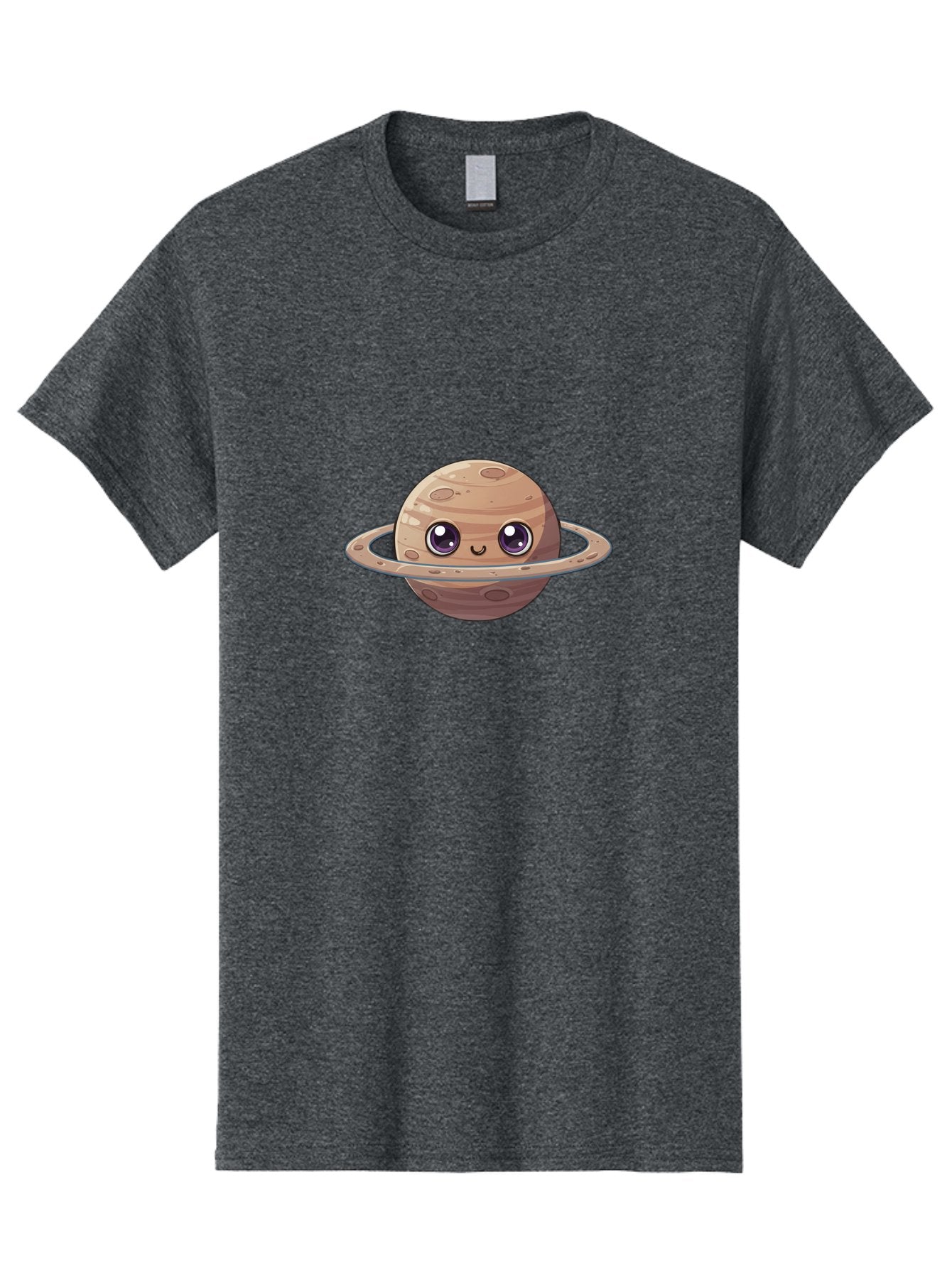 Cartoon-Saturn Men'S Graphic Tee, 100% Cotton, Comfortable Casual Summer Wear, Machine Washable, Cartoon Planet, Smiling Face, Saturn Illustration, Kawaii Art, Cute Character, Planet Character, Ringed Planet, Adorable Design, Fun Illustration Bab719 7