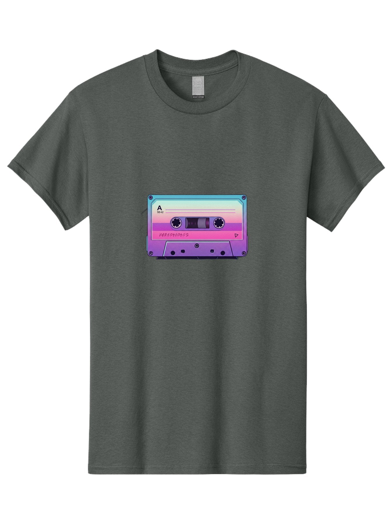 Cassette-Tape Men'S Graphic Tee, 100% Cotton, Comfortable Casual Summer Wear, Machine Washable, Retro Cassette Tape, Vintage Music Format, Nostalgic Tech, 80S And 90S Music, Pastel Colors, Various Artists Mix Tape, Music Lover'S Icon Bab720