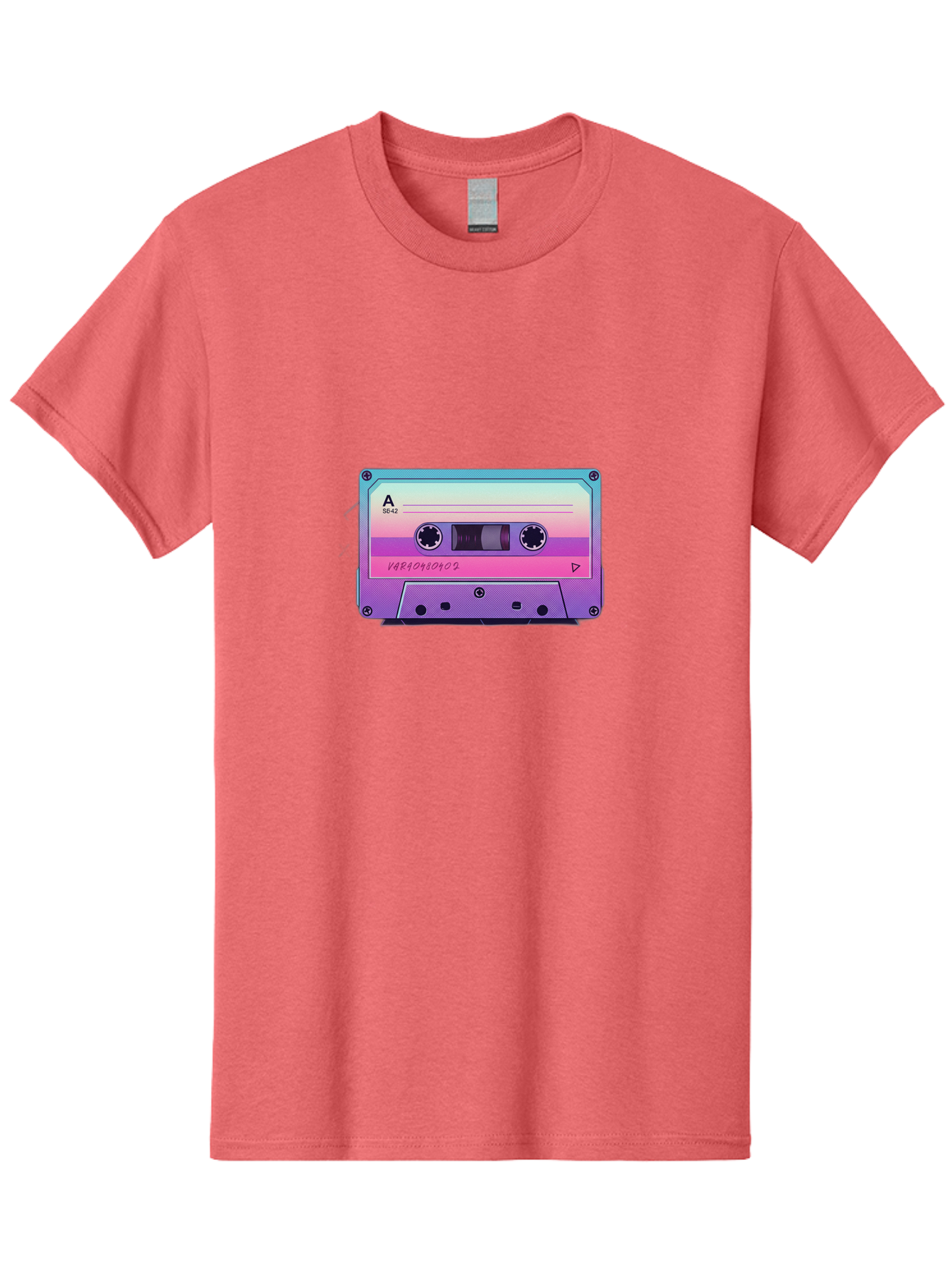 Cassette-Tape Men'S Graphic Tee, 100% Cotton, Comfortable Casual Summer Wear, Machine Washable, Retro Cassette Tape, Vintage Music Format, Nostalgic Tech, 80S And 90S Music, Pastel Colors, Various Artists Mix Tape, Music Lover'S Icon Bab720 3