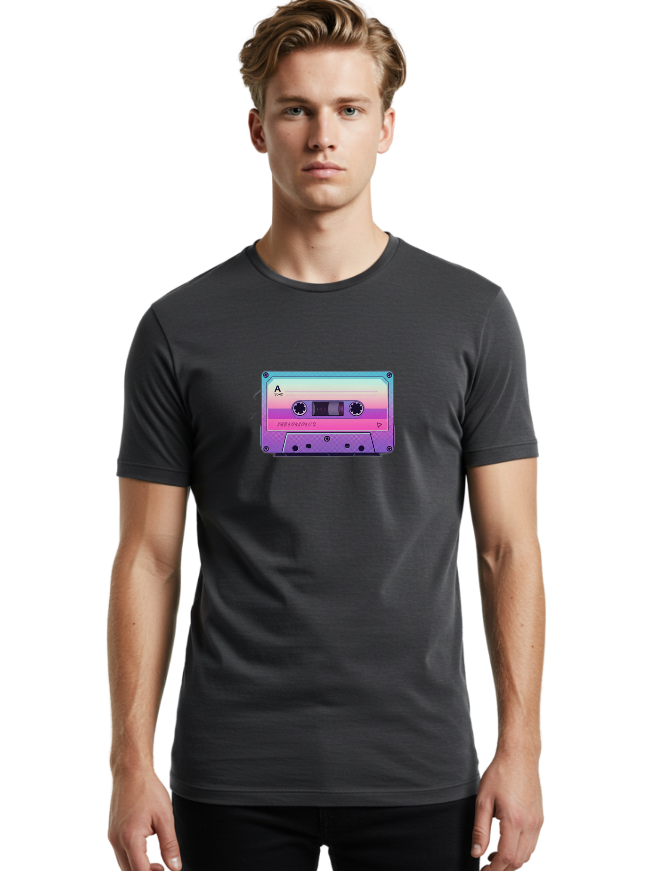 Cassette-Tape Men'S Graphic Tee, 100% Cotton, Comfortable Casual Summer Wear, Machine Washable, Retro Cassette Tape, Vintage Music Format, Nostalgic Tech, 80S And 90S Music, Pastel Colors, Various Artists Mix Tape, Music Lover'S Icon Bab720 23