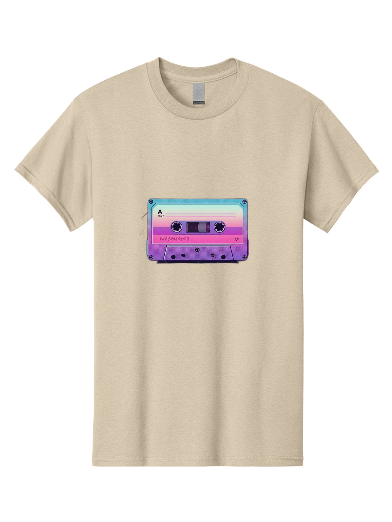 Cassette-Tape Men'S Graphic Tee, 100% Cotton, Comfortable Casual Summer Wear, Machine Washable, Retro Cassette Tape, Vintage Music Format, Nostalgic Tech, 80S And 90S Music, Pastel Colors, Various Artists Mix Tape, Music Lover'S Icon Bab720 15