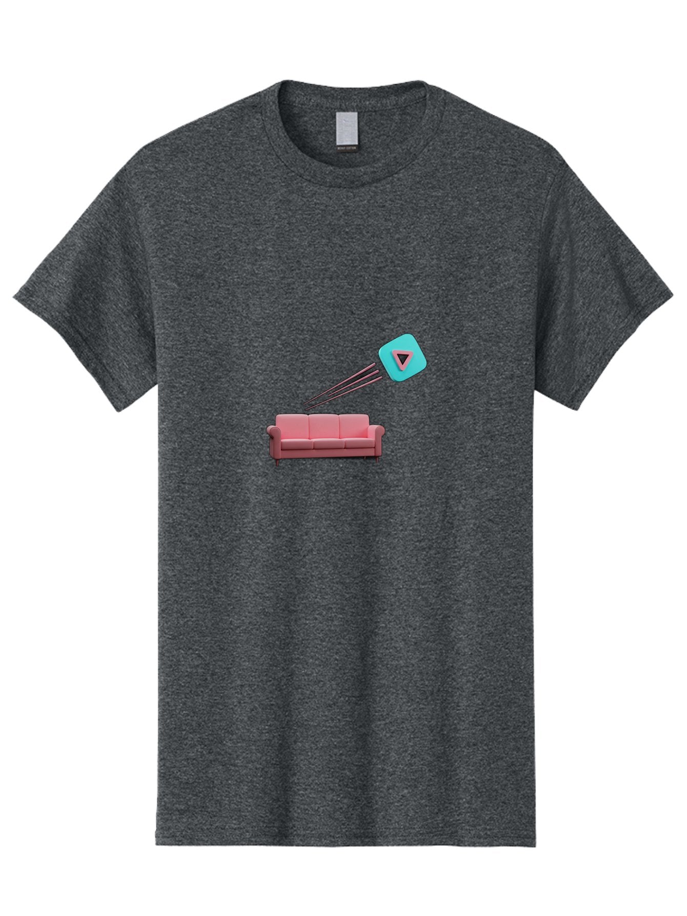 Chamos Men'S Graphic Tee, 100% Cotton, Comfortable Casual Summer Wear, Machine Washable, Pink Sofa, Chatroulette Logo, Blue Icon, Pink Triangle, Three-Dimensional Lines, Modern Design, Social Media, Online Chat, User Interface Bab723 15