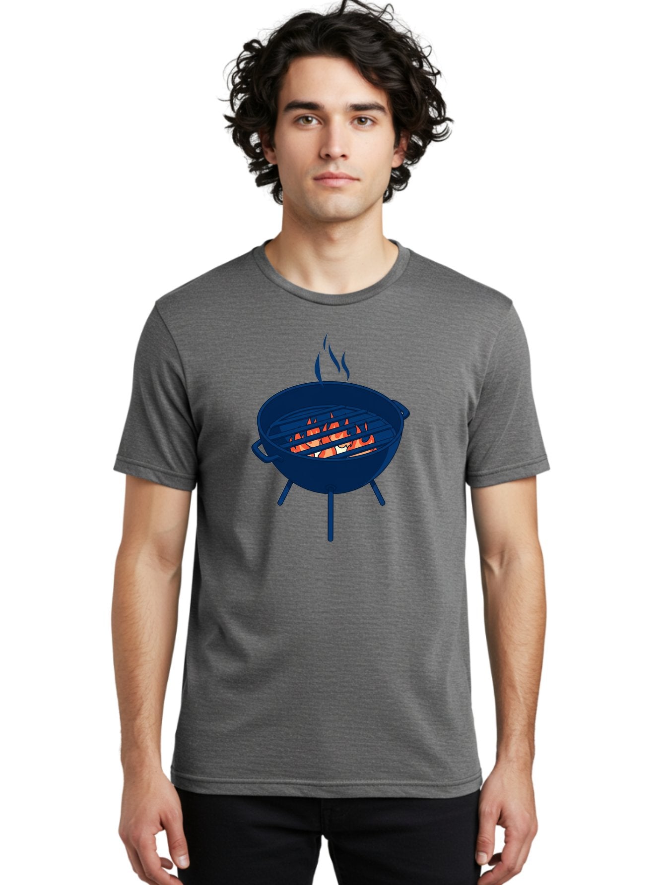 Charcoal-Grill-1 Men'S Graphic Tee, 100% Cotton, Comfortable Casual Summer Wear, Machine Washable, Barbecue Grill, Grilling Food, Outdoor Cooking, Fiery Coals, Sizzling Meat, Barbecue Season, Summertime Fun, Grilling Outdoors, Grill Marks Bab724 17