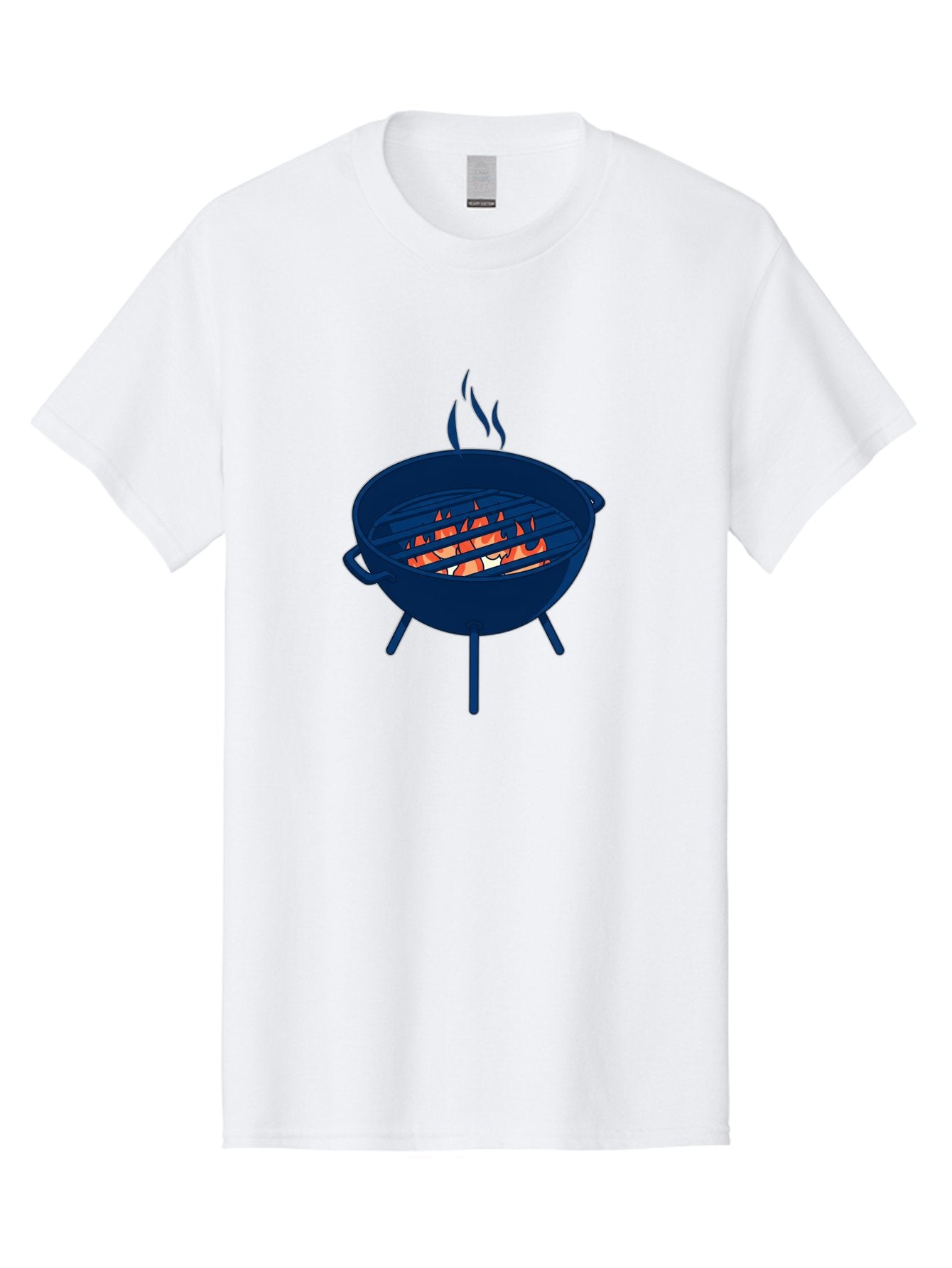 Charcoal-Grill-1 Men'S Graphic Tee, 100% Cotton, Comfortable Casual Summer Wear, Machine Washable, Barbecue Grill, Grilling Food, Outdoor Cooking, Fiery Coals, Sizzling Meat, Barbecue Season, Summertime Fun, Grilling Outdoors, Grill Marks Bab724