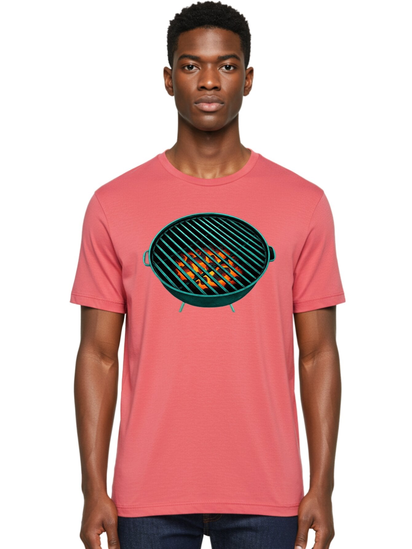 Charcoal-Grill-2 Men'S Graphic Tee, 100% Cotton, Comfortable Casual Summer Wear, Machine Washable, Barbecue Grill, Grill Grates, Burning Coals, Outdoor Cooking, Barbecue Accessories, Grill Marks, Cooking Grill, Grill Surface, Bab725 16