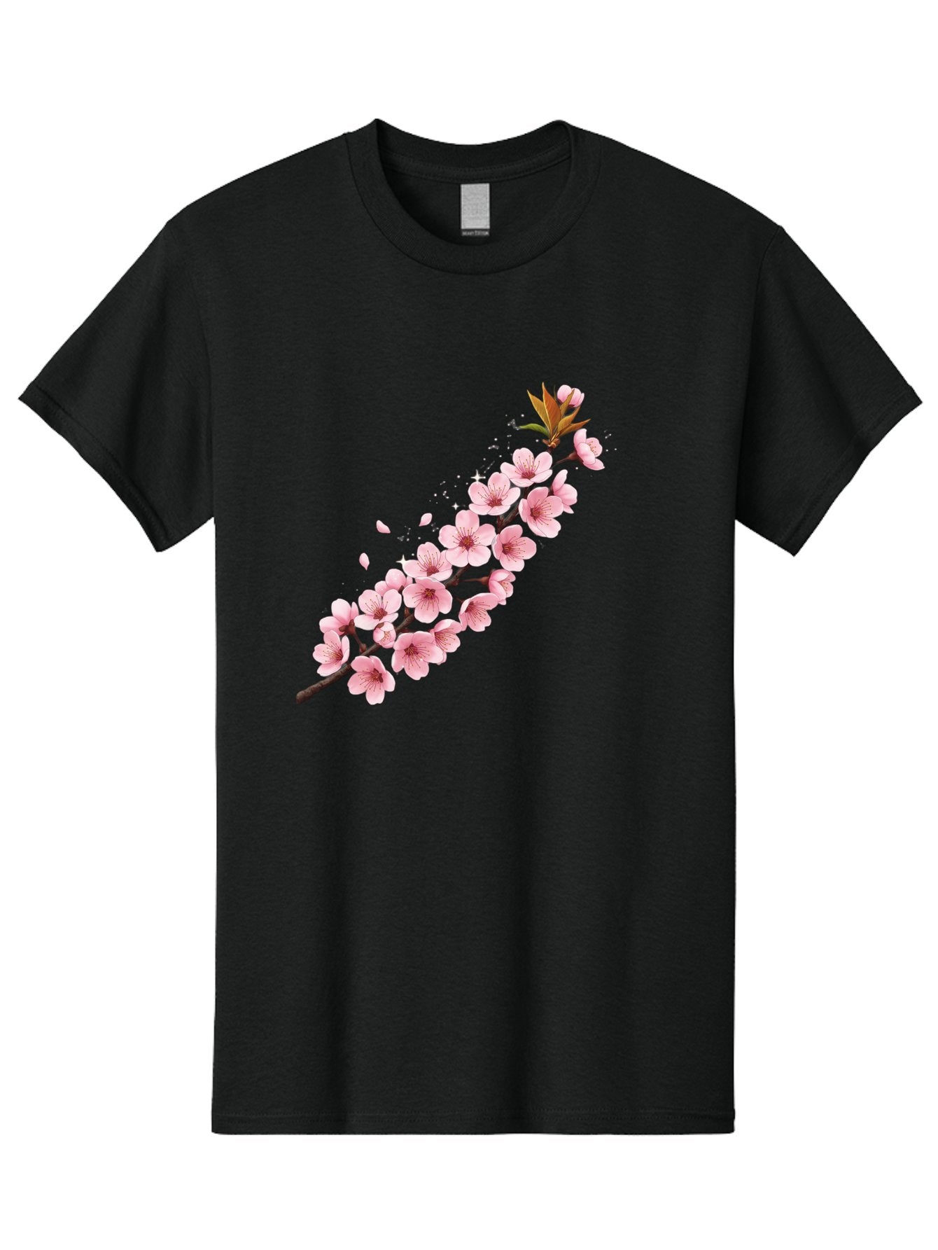 Cherry-Blossom-Branch Men'S Graphic Tee, 100% Cotton, Comfortable Casual Summer Wear, Machine Washable, Cherry Blossom Flowers, Pink Petals, Falling Petals, Floral Arrangement, Delicate Blooms, Spring Flowers, Soft Pink Hues, Flower Branch Bab732 12