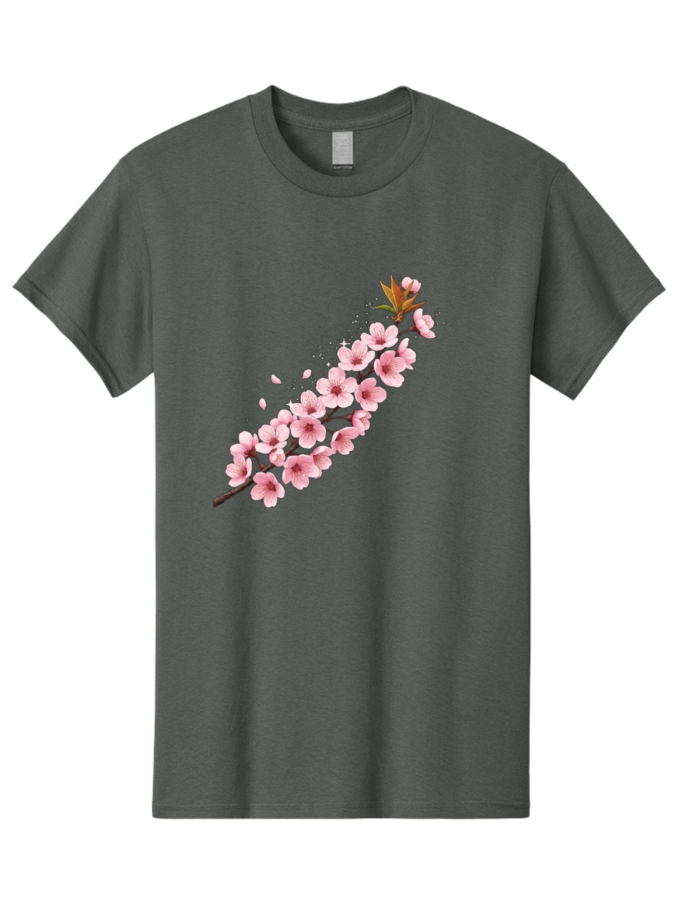 Cherry-Blossom-Branch Men'S Graphic Tee, 100% Cotton, Comfortable Casual Summer Wear, Machine Washable, Cherry Blossom Flowers, Pink Petals, Falling Petals, Floral Arrangement, Delicate Blooms, Spring Flowers, Soft Pink Hues, Flower Branch Bab732 14