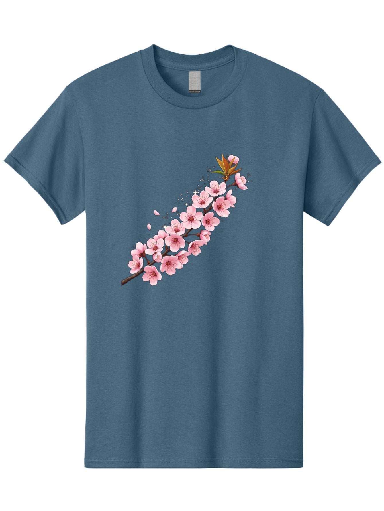 Cherry-Blossom-Branch Men'S Graphic Tee, 100% Cotton, Comfortable Casual Summer Wear, Machine Washable, Cherry Blossom Flowers, Pink Petals, Falling Petals, Floral Arrangement, Delicate Blooms, Spring Flowers, Soft Pink Hues, Flower Branch Bab732 11