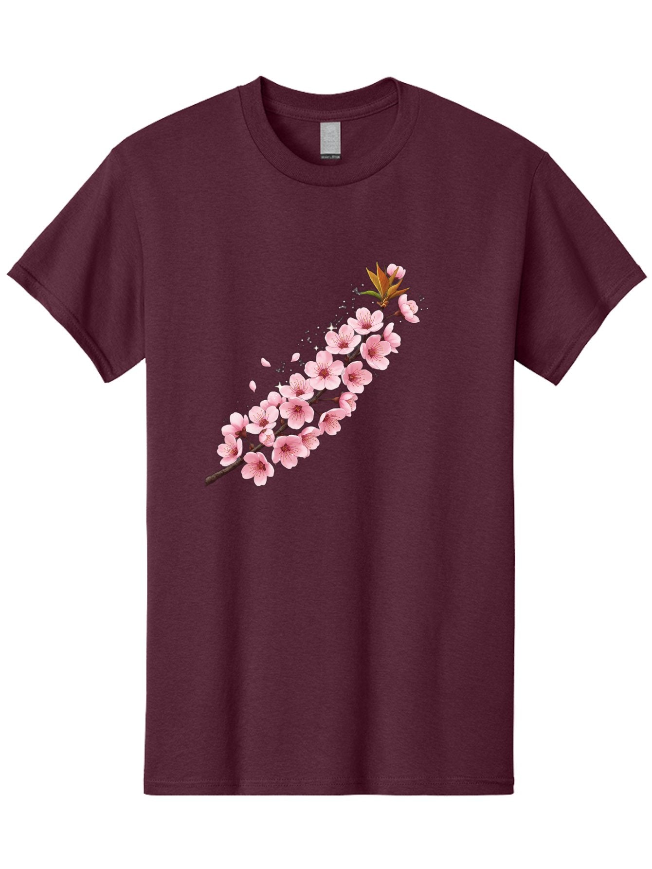 Cherry-Blossom-Branch Men'S Graphic Tee, 100% Cotton, Comfortable Casual Summer Wear, Machine Washable, Cherry Blossom Flowers, Pink Petals, Falling Petals, Floral Arrangement, Delicate Blooms, Spring Flowers, Soft Pink Hues, Flower Branch Bab732 6