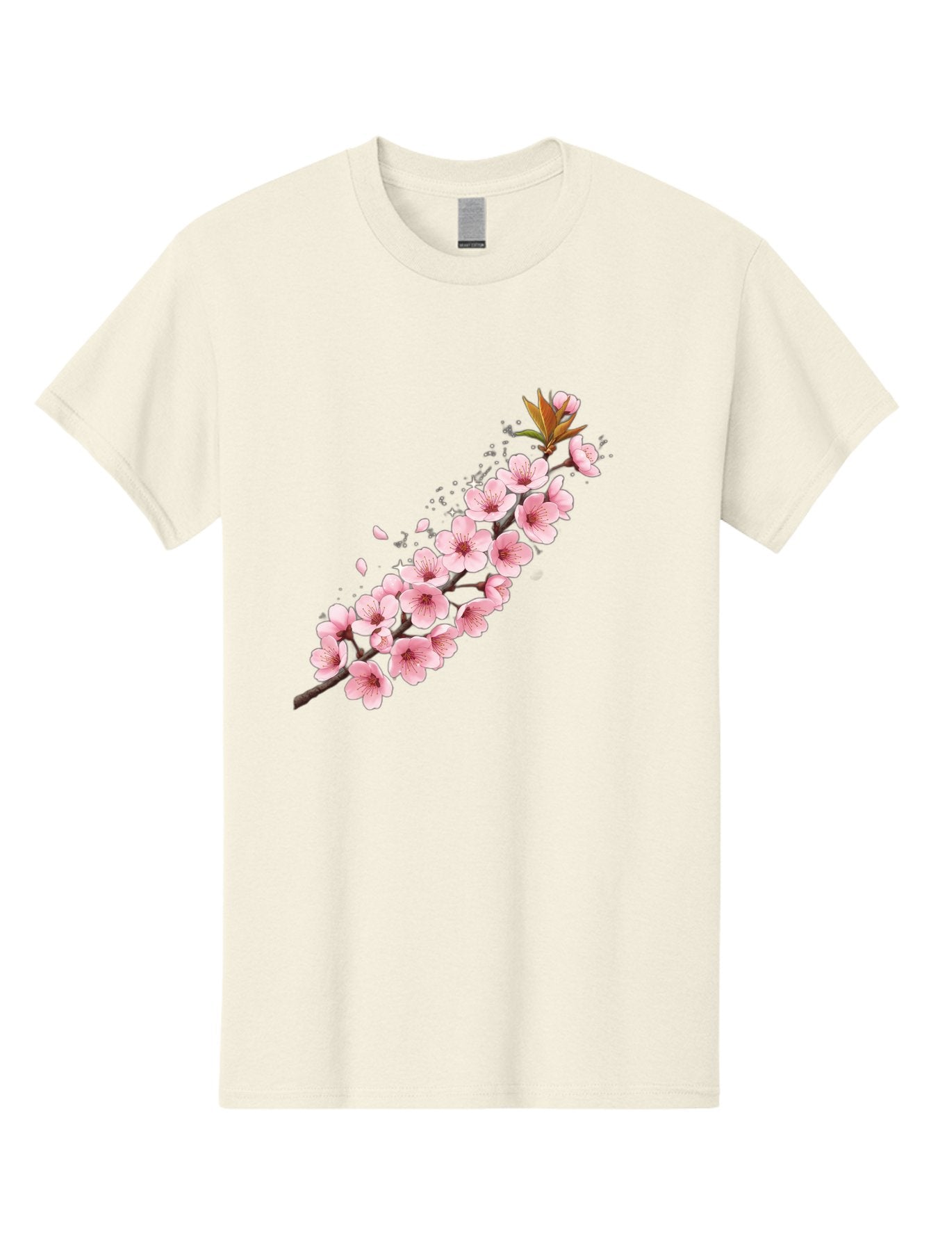 Cherry-Blossom-Branch Men'S Graphic Tee, 100% Cotton, Comfortable Casual Summer Wear, Machine Washable, Cherry Blossom Flowers, Pink Petals, Falling Petals, Floral Arrangement, Delicate Blooms, Spring Flowers, Soft Pink Hues, Flower Branch Bab732 5
