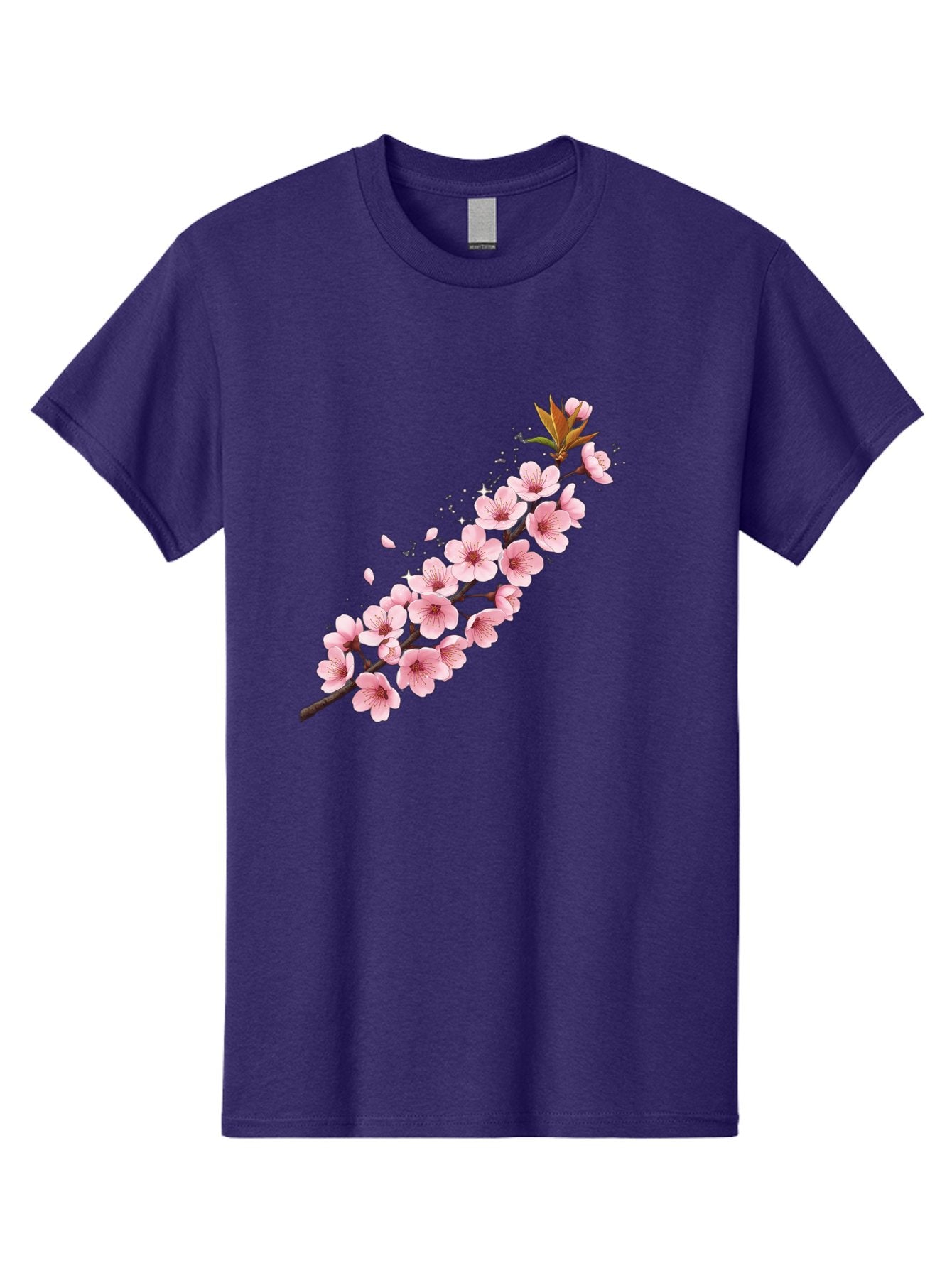 Cherry-Blossom-Branch Men'S Graphic Tee, 100% Cotton, Comfortable Casual Summer Wear, Machine Washable, Cherry Blossom Flowers, Pink Petals, Falling Petals, Floral Arrangement, Delicate Blooms, Spring Flowers, Soft Pink Hues, Flower Branch Bab732 8