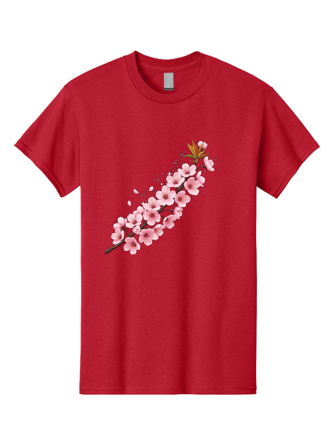 Cherry-Blossom-Branch Men'S Graphic Tee, 100% Cotton, Comfortable Casual Summer Wear, Machine Washable, Cherry Blossom Flowers, Pink Petals, Falling Petals, Floral Arrangement, Delicate Blooms, Spring Flowers, Soft Pink Hues, Flower Branch Bab732 4
