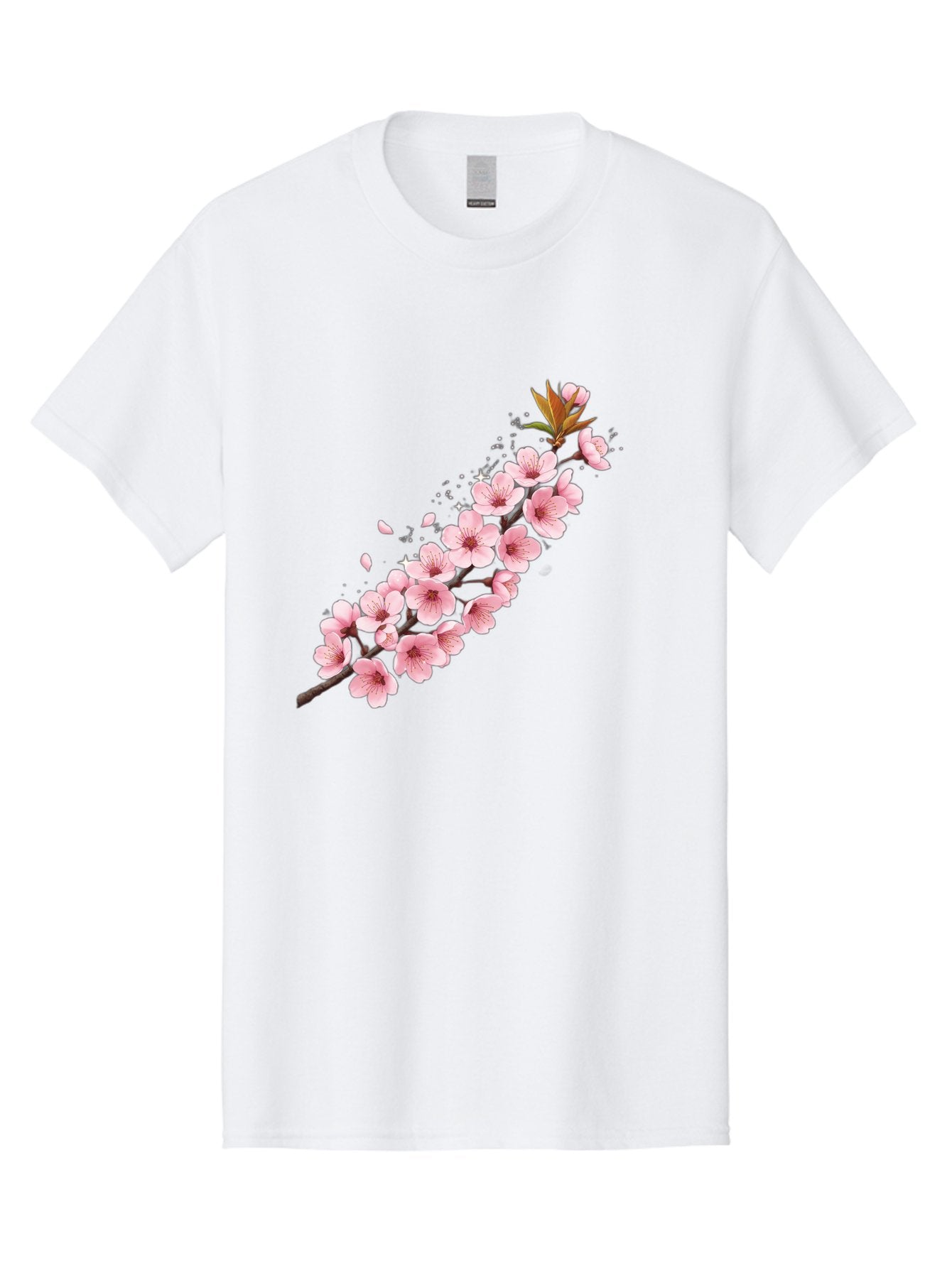 Cherry-Blossom-Branch Men'S Graphic Tee, 100% Cotton, Comfortable Casual Summer Wear, Machine Washable, Cherry Blossom Flowers, Pink Petals, Falling Petals, Floral Arrangement, Delicate Blooms, Spring Flowers, Soft Pink Hues, Flower Branch Bab732 10