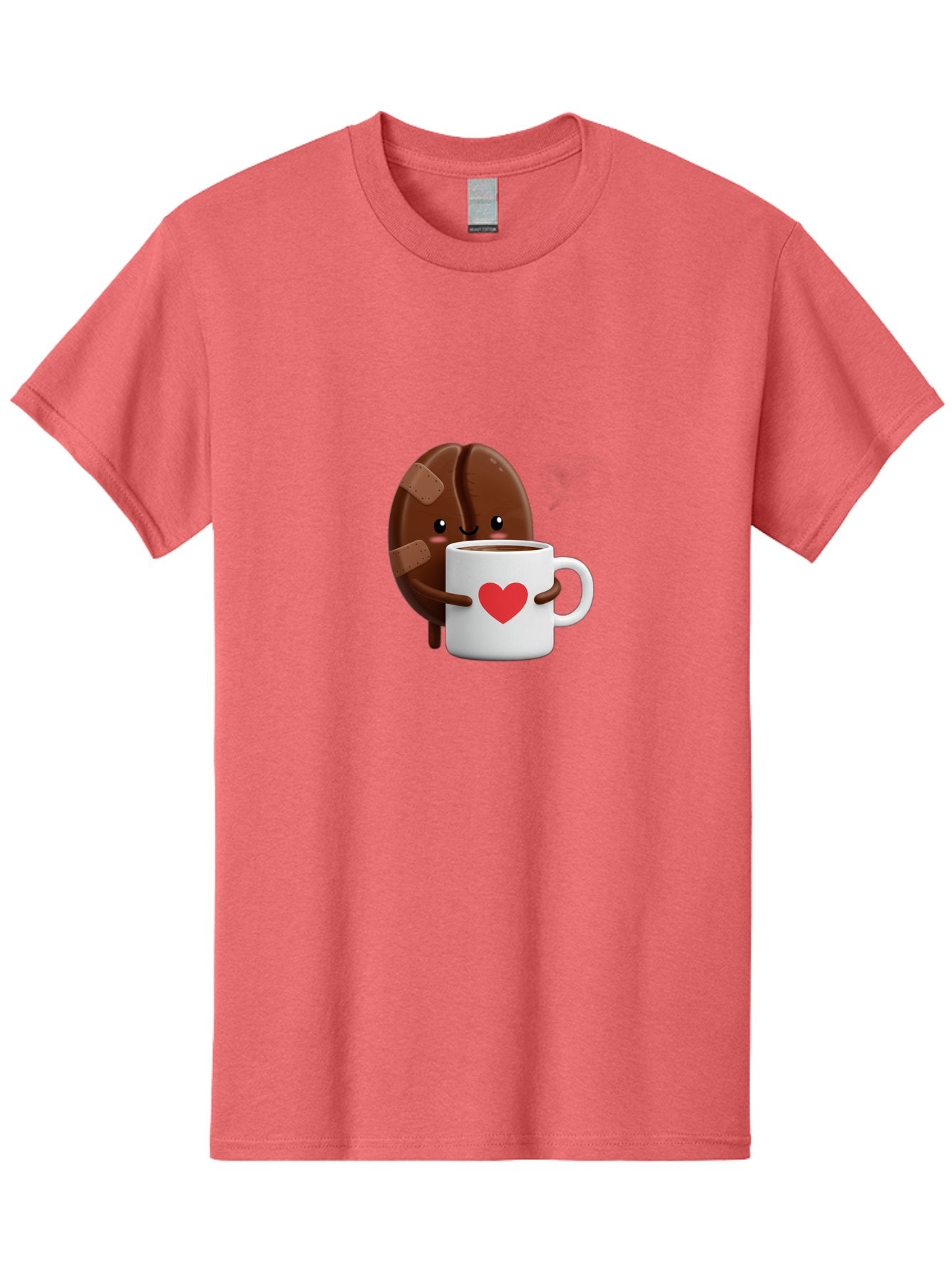 Chocolate-Cookie-Hugging-Coffee-Mug-1 Men'S Graphic Tee, 100% Cotton, Comfortable Casual Summer Wear, Machine Washable, Chocolate Cookie, Cartoon Cookie, Coffee Mug, Heart Design, Cute Illustration, Coffee Break, Bandaged Cookie, Happy Face, Bab738 4