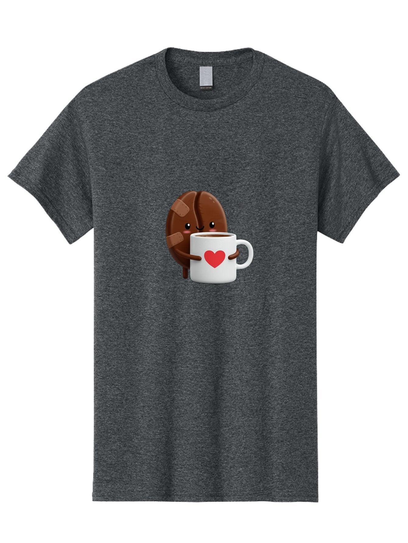 Chocolate-Cookie-Hugging-Coffee-Mug-1 Men'S Graphic Tee, 100% Cotton, Comfortable Casual Summer Wear, Machine Washable, Chocolate Cookie, Cartoon Cookie, Coffee Mug, Heart Design, Cute Illustration, Coffee Break, Bandaged Cookie, Happy Face, Bab738 9