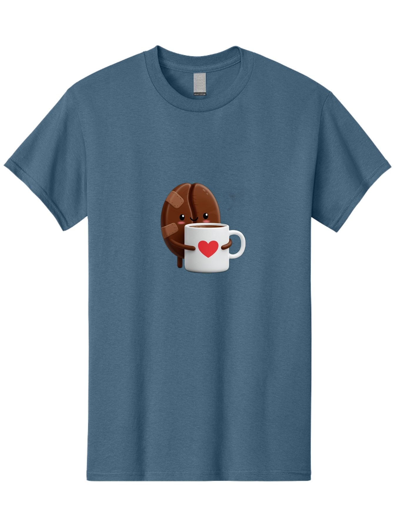 Chocolate-Cookie-Hugging-Coffee-Mug-1 Men'S Graphic Tee, 100% Cotton, Comfortable Casual Summer Wear, Machine Washable, Chocolate Cookie, Cartoon Cookie, Coffee Mug, Heart Design, Cute Illustration, Coffee Break, Bandaged Cookie, Happy Face, Bab738 7
