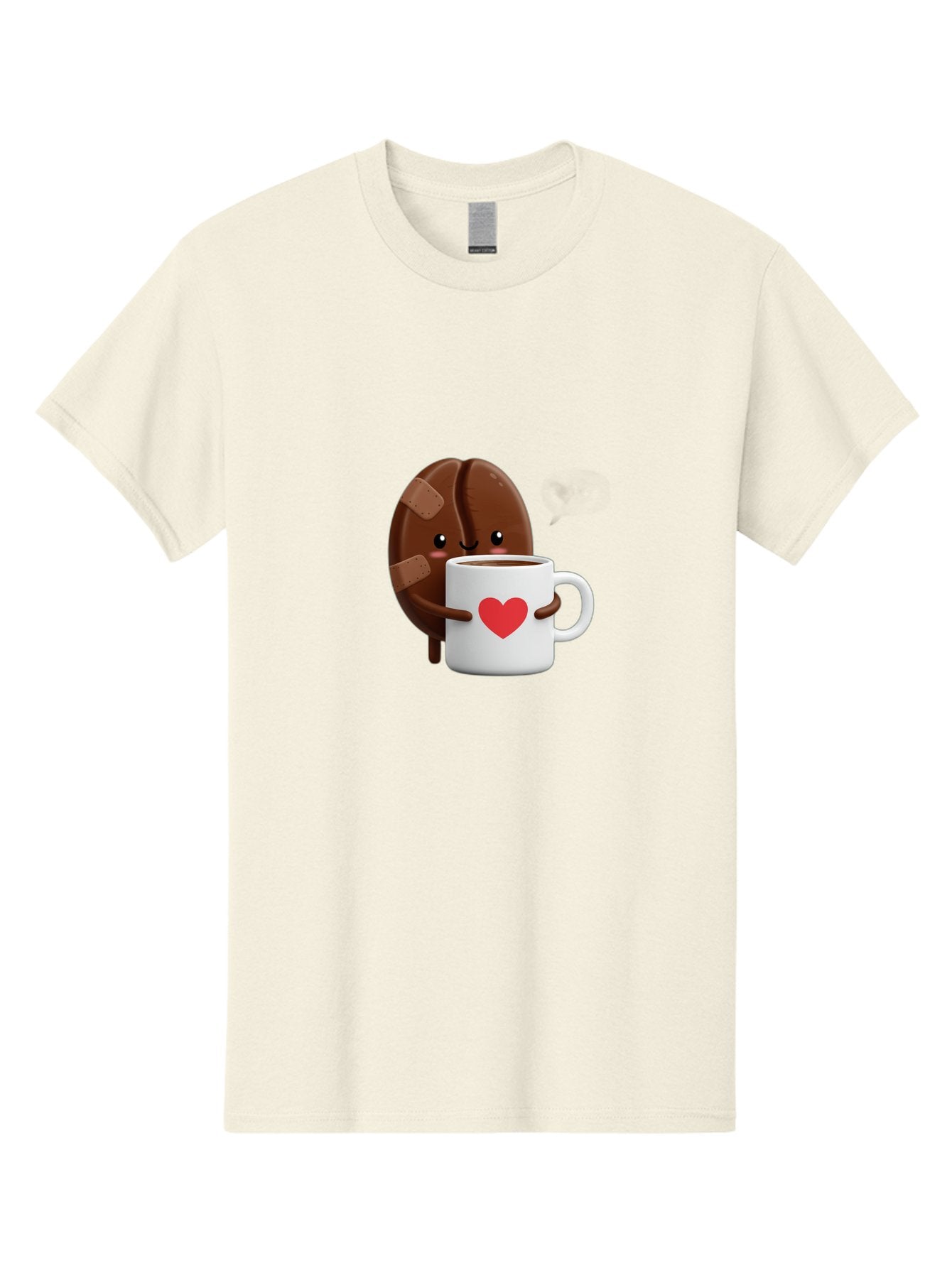 Chocolate-Cookie-Hugging-Coffee-Mug-1 Men'S Graphic Tee, 100% Cotton, Comfortable Casual Summer Wear, Machine Washable, Chocolate Cookie, Cartoon Cookie, Coffee Mug, Heart Design, Cute Illustration, Coffee Break, Bandaged Cookie, Happy Face, Bab738 14