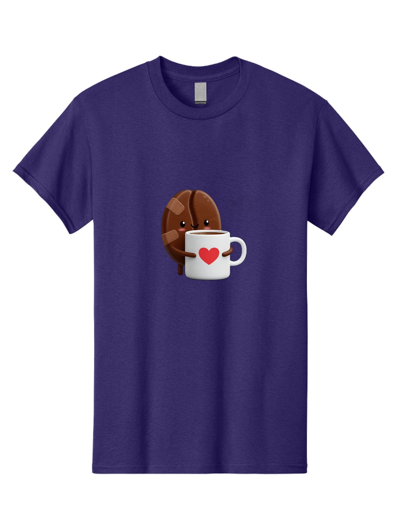 Chocolate-Cookie-Hugging-Coffee-Mug-1 Men'S Graphic Tee, 100% Cotton, Comfortable Casual Summer Wear, Machine Washable, Chocolate Cookie, Cartoon Cookie, Coffee Mug, Heart Design, Cute Illustration, Coffee Break, Bandaged Cookie, Happy Face, Bab738 10