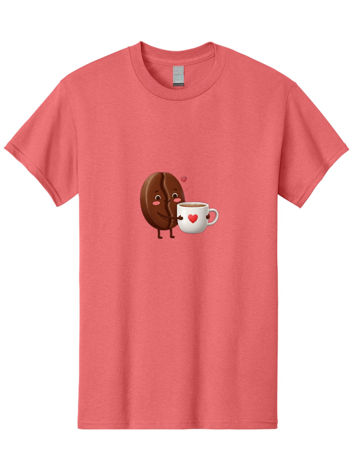 Chocolate-Cookie-Hugging-Coffee-Mug Men'S Graphic Tee, 100% Cotton, Comfortable Casual Summer Wear, Machine Washable, Chocolate Cookie, Cute Character, Coffee Mug, Heart Design, Adorable Scene, Sweet Treats, Cartoon Characters, Bab739 13
