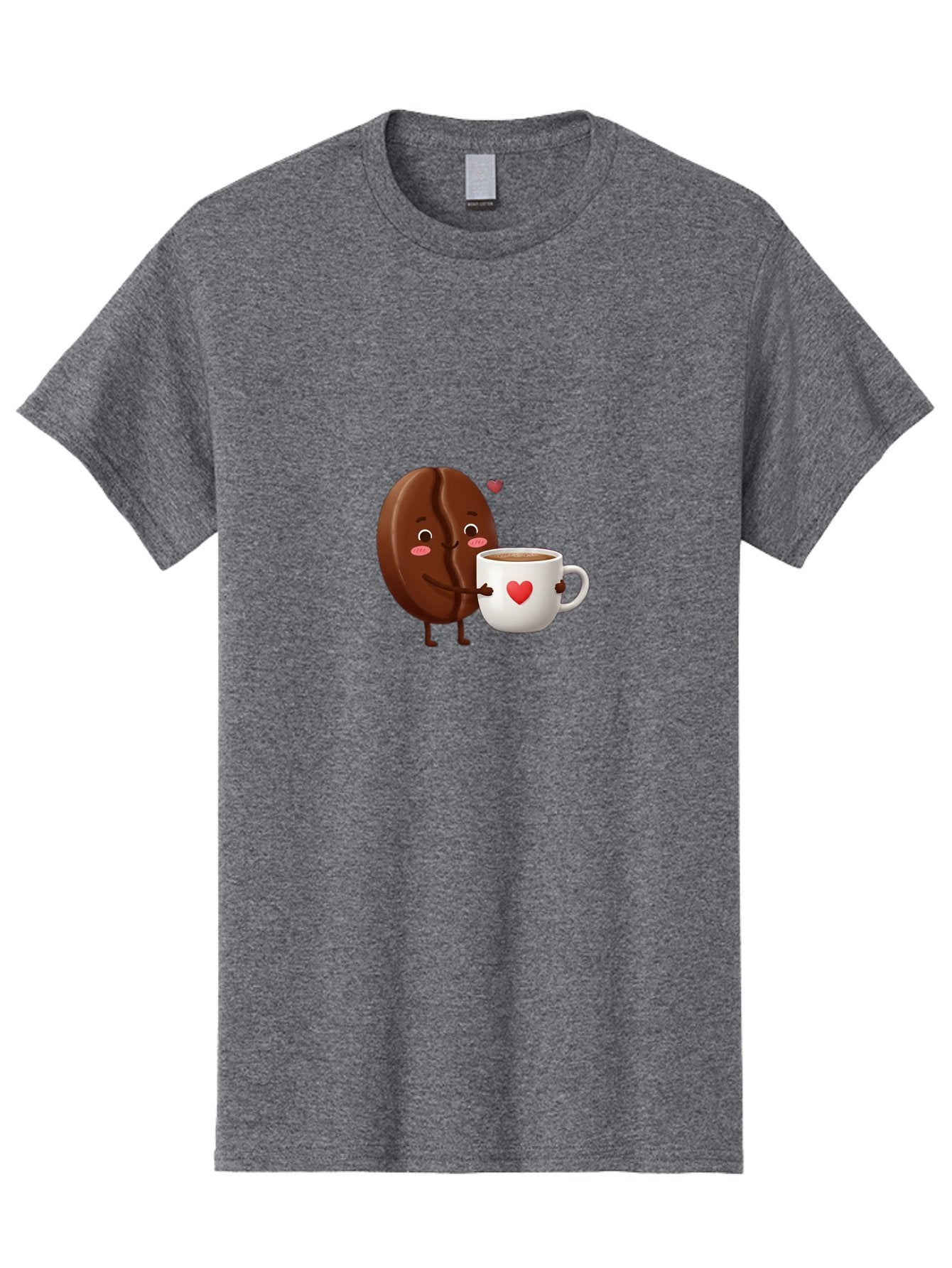 Chocolate-Cookie-Hugging-Coffee-Mug Men'S Graphic Tee, 100% Cotton, Comfortable Casual Summer Wear, Machine Washable, Chocolate Cookie, Cute Character, Coffee Mug, Heart Design, Adorable Scene, Sweet Treats, Cartoon Characters, Bab739 9
