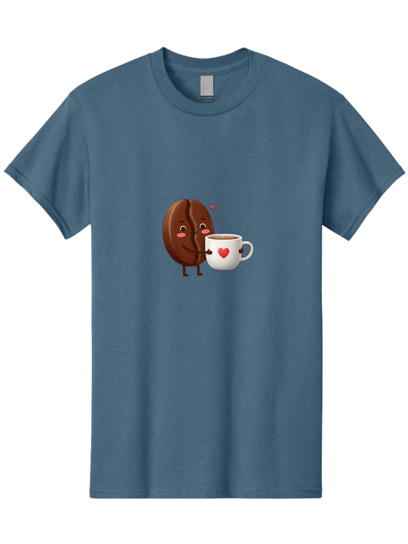Chocolate-Cookie-Hugging-Coffee-Mug Men'S Graphic Tee, 100% Cotton, Comfortable Casual Summer Wear, Machine Washable, Chocolate Cookie, Cute Character, Coffee Mug, Heart Design, Adorable Scene, Sweet Treats, Cartoon Characters, Bab739 8