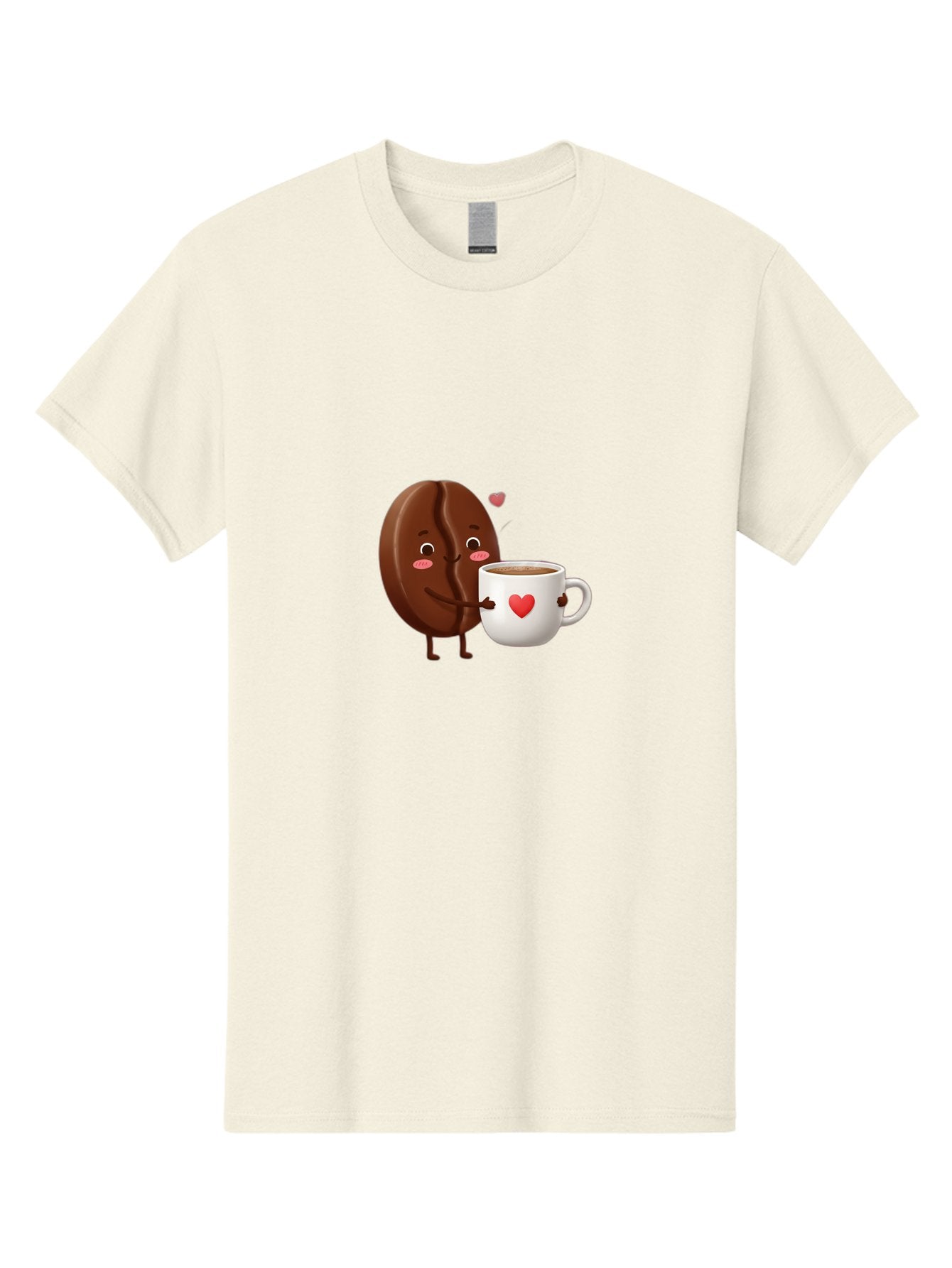 Chocolate-Cookie-Hugging-Coffee-Mug Men'S Graphic Tee, 100% Cotton, Comfortable Casual Summer Wear, Machine Washable, Chocolate Cookie, Cute Character, Coffee Mug, Heart Design, Adorable Scene, Sweet Treats, Cartoon Characters, Bab739 15