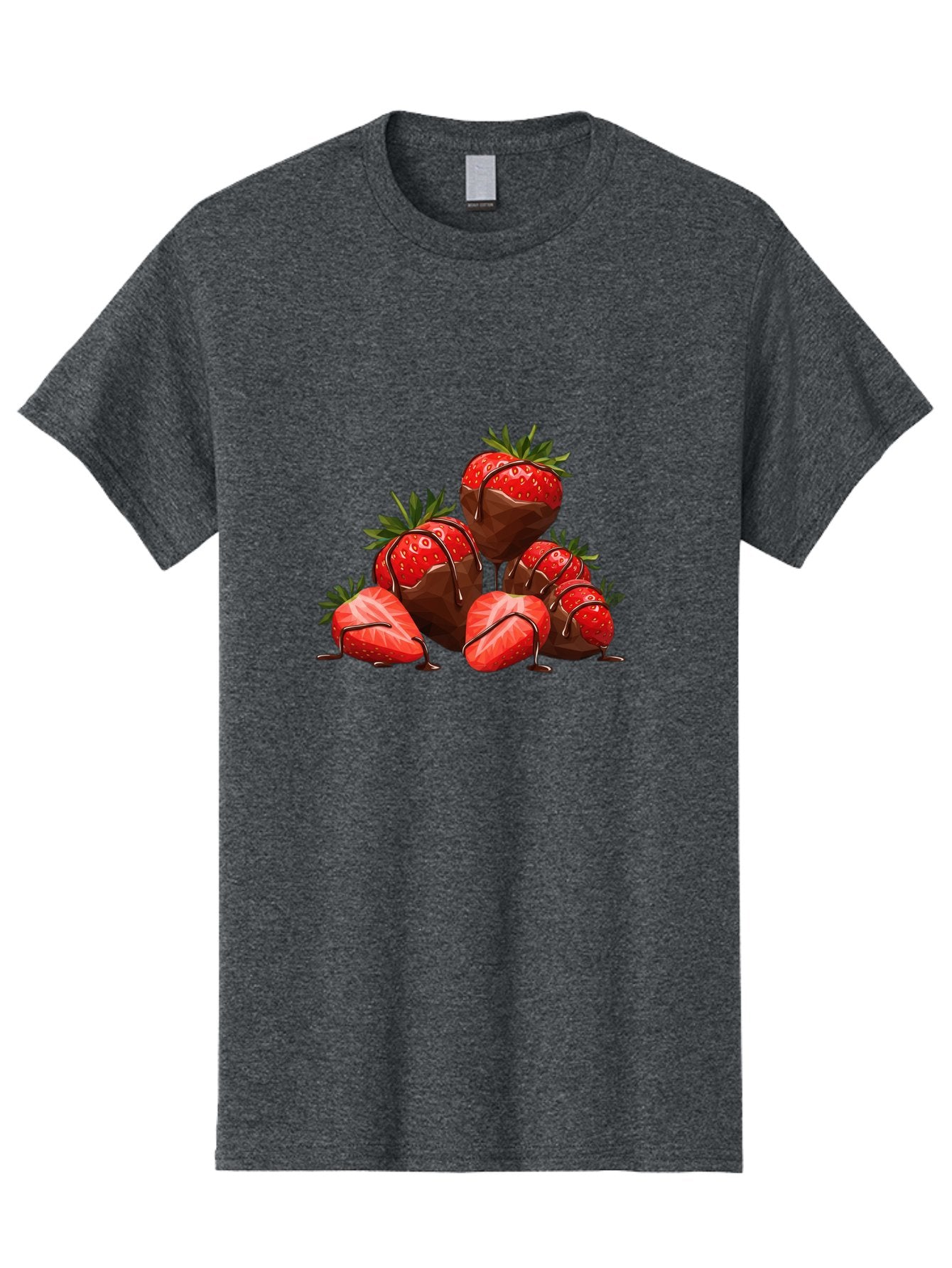 Chocolate-Covered-Strawberries-1 Men'S Graphic Tee, 100% Cotton, Comfortable Casual Summer Wear, Machine Washable, Chocolate Covered Strawberries, Sweet Treats, Indulgent Dessert, Ripe Strawberries, Chocolate Drizzle, Decadent, Luxurious, Bab740 13