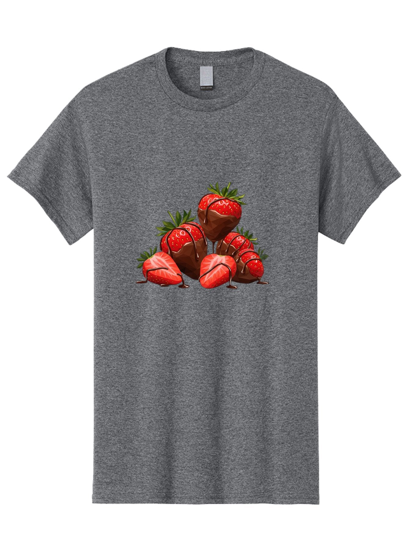 Chocolate-Covered-Strawberries-1 Men'S Graphic Tee, 100% Cotton, Comfortable Casual Summer Wear, Machine Washable, Chocolate Covered Strawberries, Sweet Treats, Indulgent Dessert, Ripe Strawberries, Chocolate Drizzle, Decadent, Luxurious, Bab740 5