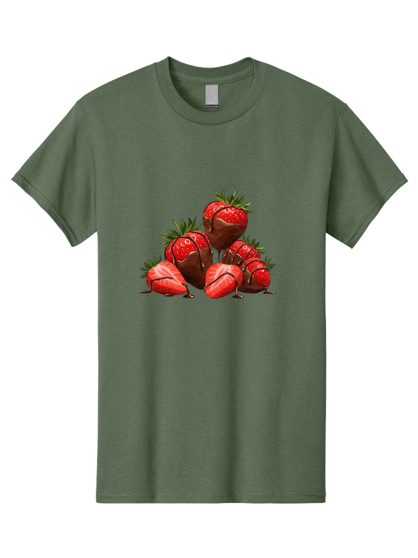 Chocolate-Covered-Strawberries-1 Men'S Graphic Tee, 100% Cotton, Comfortable Casual Summer Wear, Machine Washable, Chocolate Covered Strawberries, Sweet Treats, Indulgent Dessert, Ripe Strawberries, Chocolate Drizzle, Decadent, Luxurious, Bab740 10