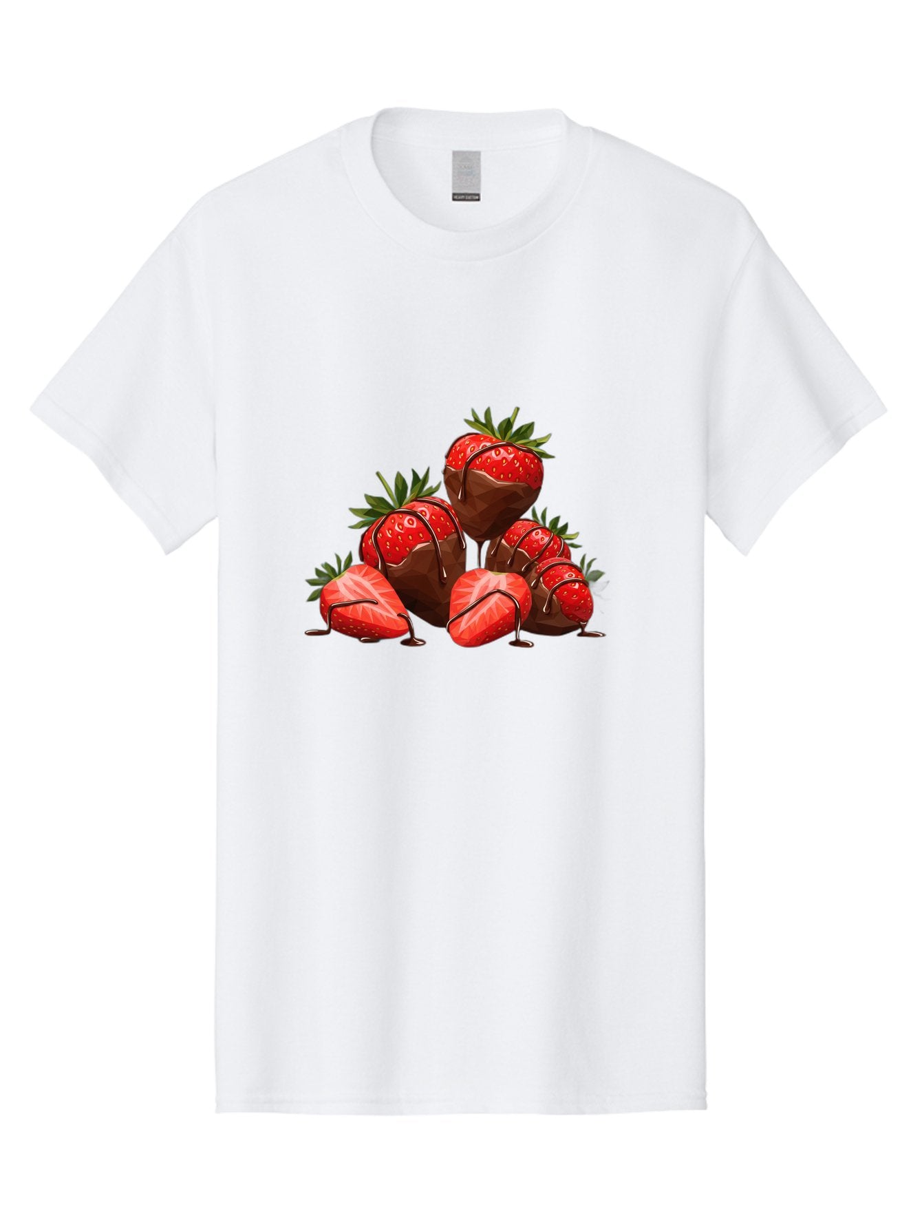 Chocolate-Covered-Strawberries-1 Men'S Graphic Tee, 100% Cotton, Comfortable Casual Summer Wear, Machine Washable, Chocolate Covered Strawberries, Sweet Treats, Indulgent Dessert, Ripe Strawberries, Chocolate Drizzle, Decadent, Luxurious, Bab740 11
