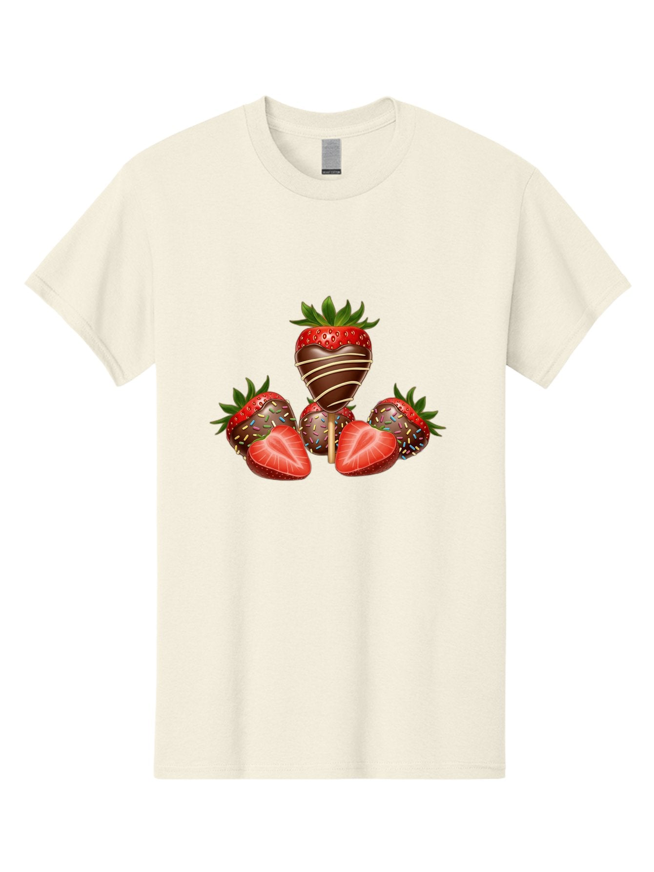 Chocolate-Covered-Strawberries-2 Men'S Graphic Tee, 100% Cotton, Comfortable Casual Summer Wear, Machine Washable, Chocolate Covered Strawberries, Sweet Treats, Dessert Ideas, Strawberry Desserts, Chocolate Drizzled Strawberries, Bab741 15