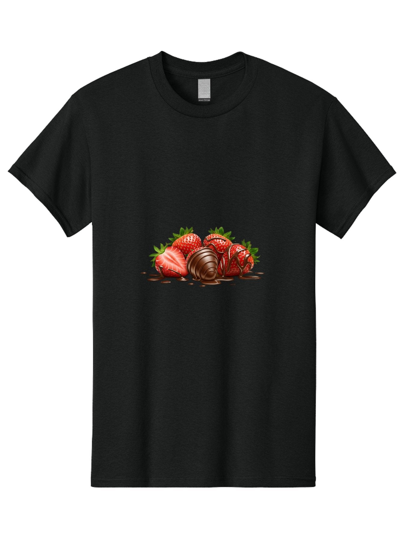 Chocolate-Covered-Strawberries-4 Men'S Graphic Tee, 100% Cotton, Comfortable Casual Summer Wear, Machine Washable, Chocolate Covered Strawberries, Sweet Treats, Indulgent Delights, Fresh Strawberries, Chocolate Sauce, Dessert Inspiration, Bab743 11